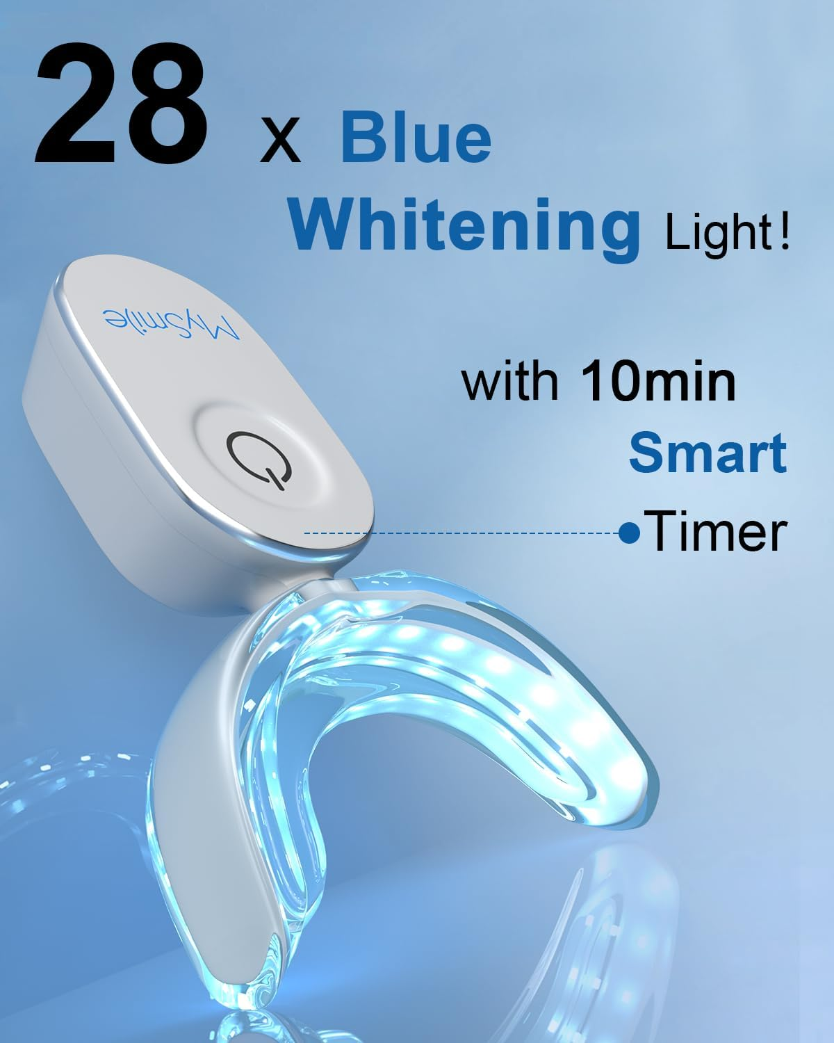 Mysmile Teeth Whitening Kit with 5LED Light, 10 Min Non-Sensitive Fast Teeth Whitener, 3 Packs 3Ml Whitening Gel, Removes Stains from Coffee, Wine, Soda, Food image number 5