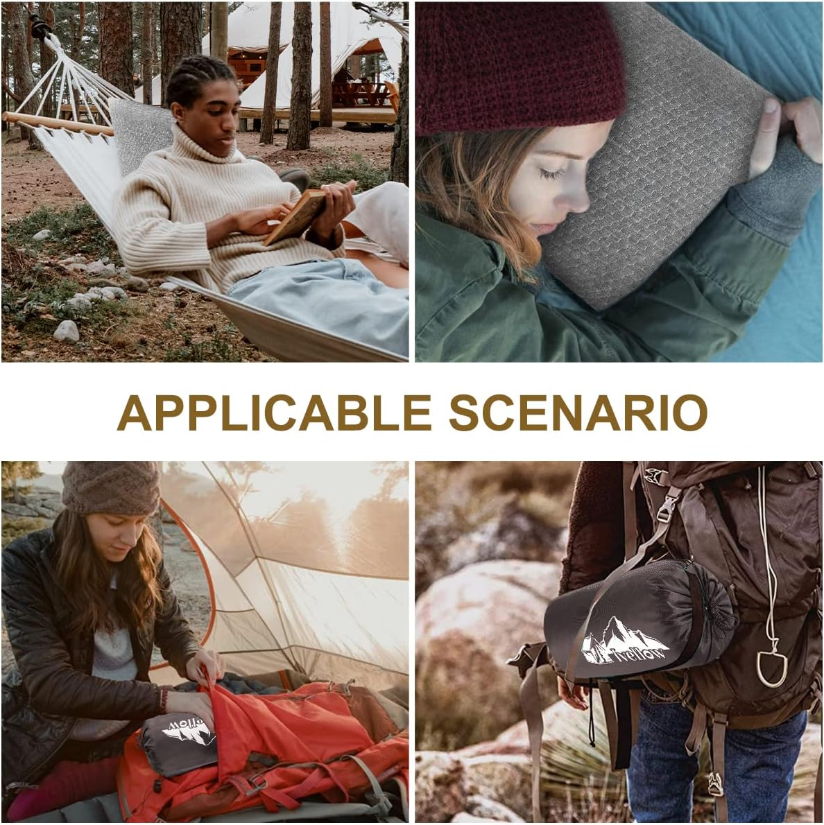 Ivellow Memory Foam Travel Pillow Compressible Camping Pillow for Sleeping Shredded Memory Foam Pillow Compact Firm Supportive Travel Pillow for Adults Kids Outdoor Backpacking Hiking Essential Gear image number 4