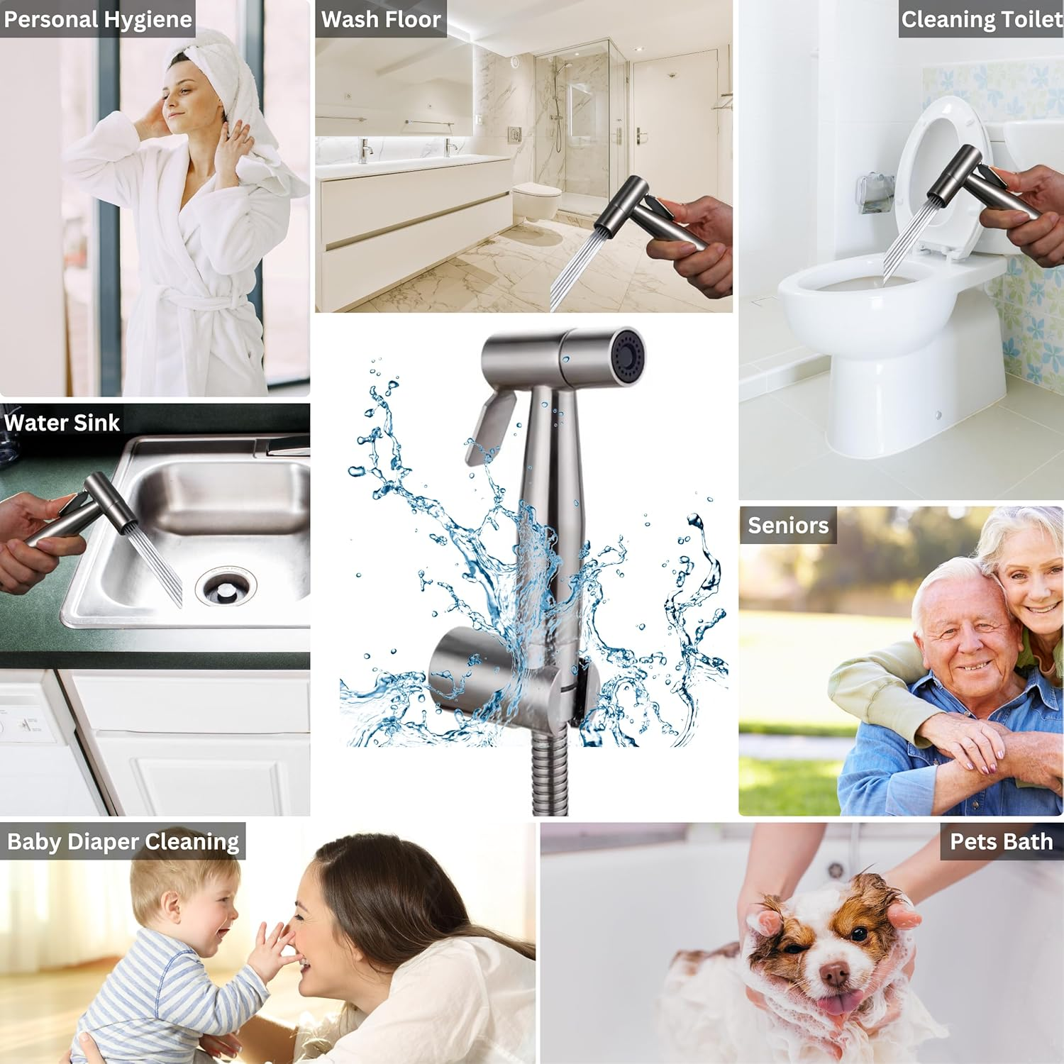 Toilet Bidet Spray Set (Pack of 2) - Auzziestar Premium Stainless Steel Bidet Toilet Spray with 150Cm Leakproof Hose for Personal Hygiene, 100% Fit for All Australian Toilets image number 5