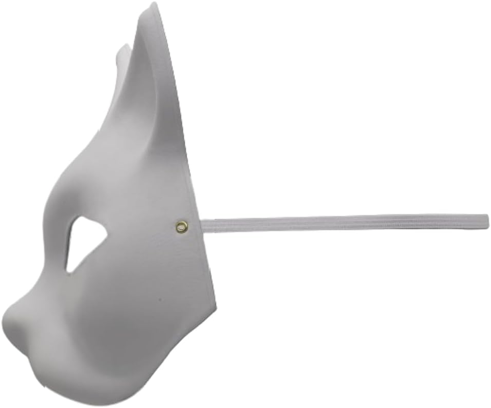 Cat Masks Therian Masks Made of White Paper with Erastic Rubber Band for DIY Painting image number 6