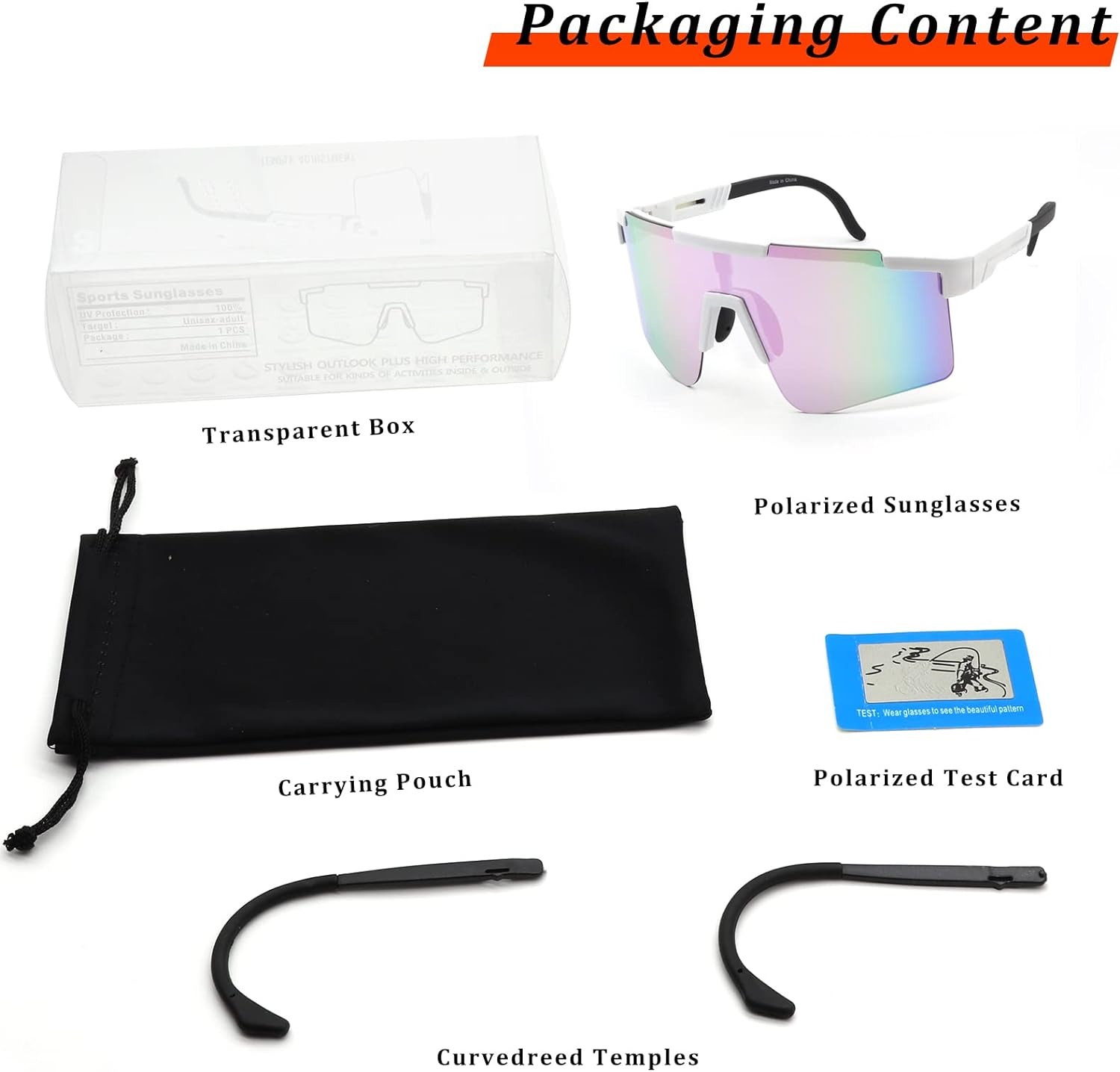 Nocihcass Cycling Glasses Sports Sunglasses Style UV400 Protection Cycling Fishing Running Baseball for Men Women image number 3