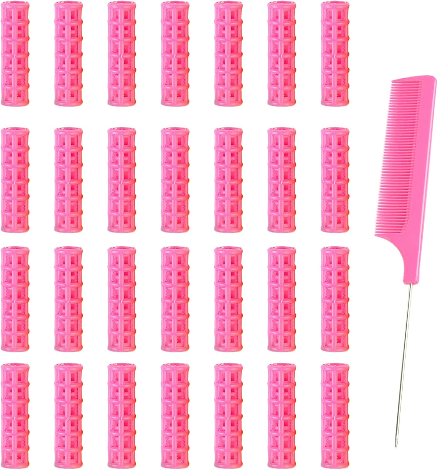 Ulifebetter 28PCS Small Rollers for Short Hair Tiny Rollers No Heat Curlers Wth Clips Small Curlers Roller for Short Hair Mini Tiny Snap on Hair Roller (Blue)