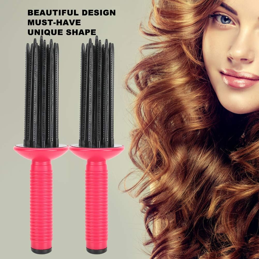 2Pcs Hair Curler, Curling Comb, Hair Fluffy Curling Roll for Curly Hair Comb anti Slip Curling Wand Hairstyling Tools Curling Wand for Women