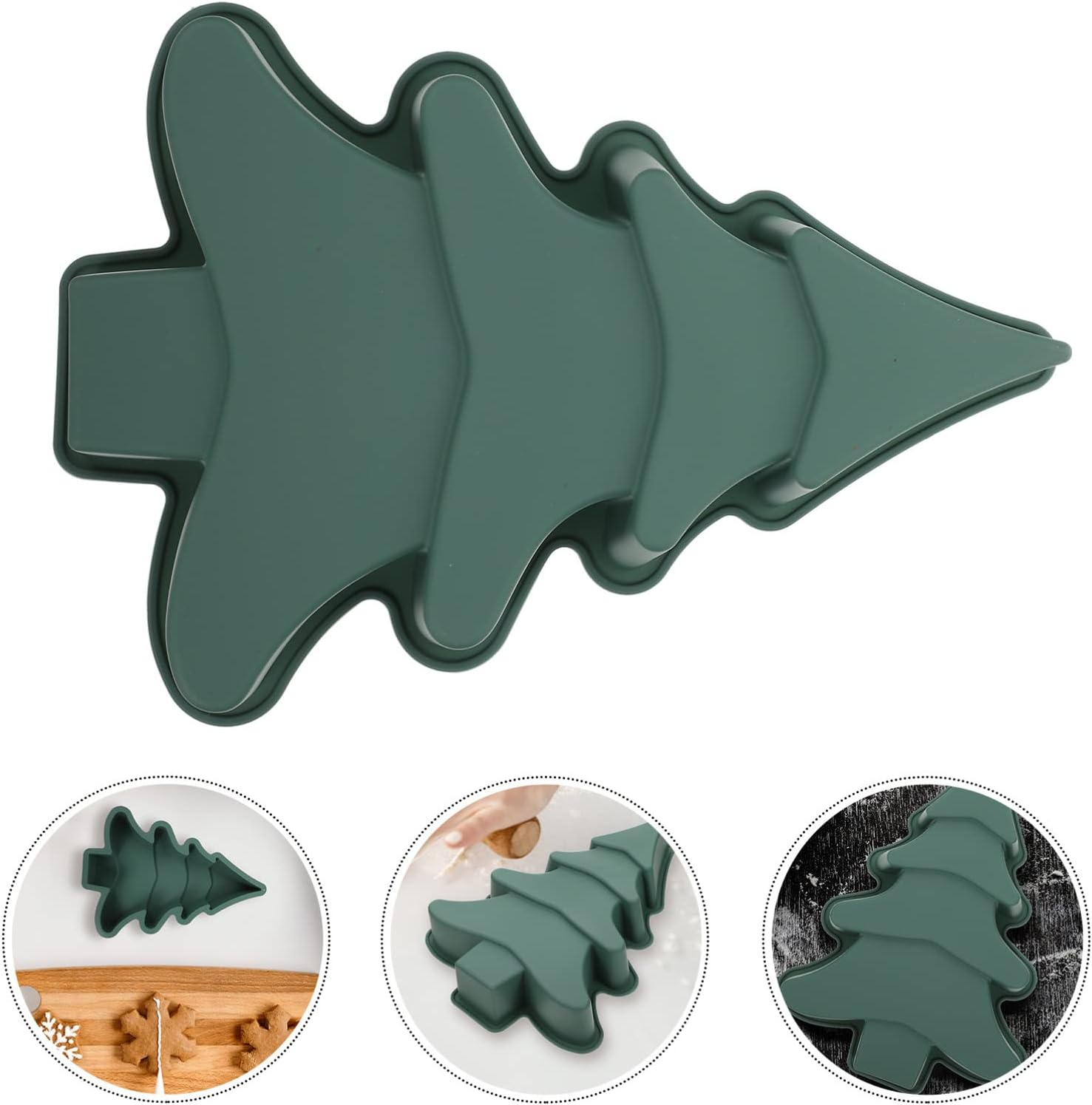 Ciieeo Silicone Christmas Tree Cake Mold Creative Baking Tool for Unique Holiday Cakes -Grade Material Easy to Clean and Use for Xmas Parties and Festivities image number 3