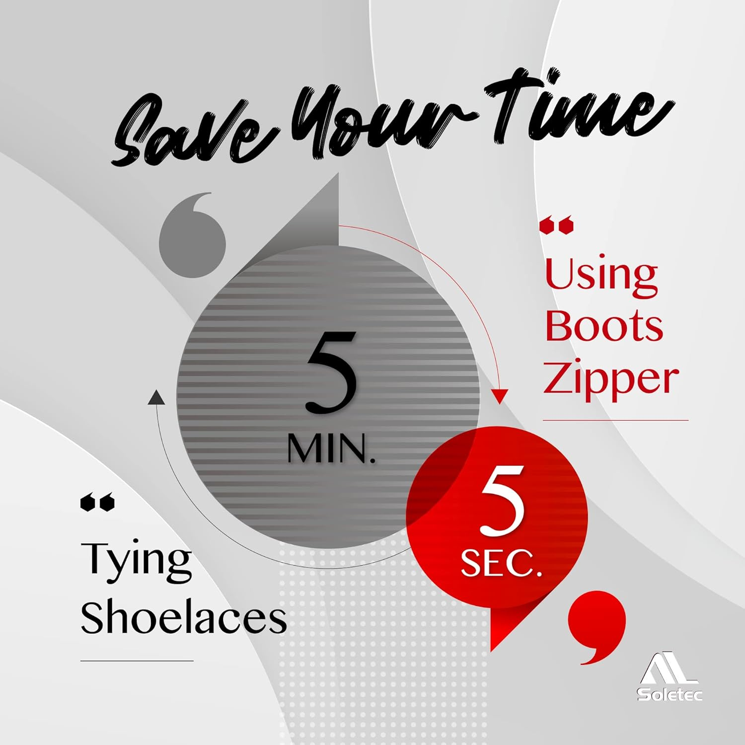 Leather Lace-In Boot Zipper 6 Eyelet Zipper Suitable for All Brands - Black, Black C-Eye image number 7