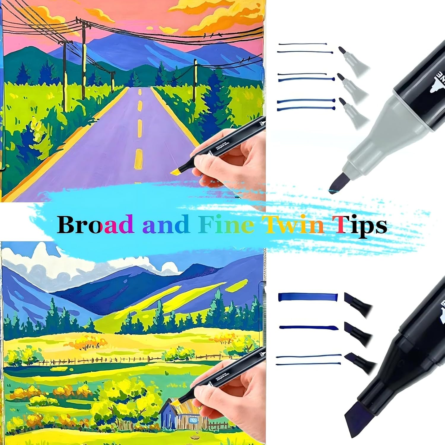 Markers with Base, 262 Colors Markers Artist Drawing Art Dual Tip Markers Perfect for Kids Boys Girls Adult, for Coloring, Highlighting, Illustration Kids Adults Family Art Painting, the Best Gift image number 3