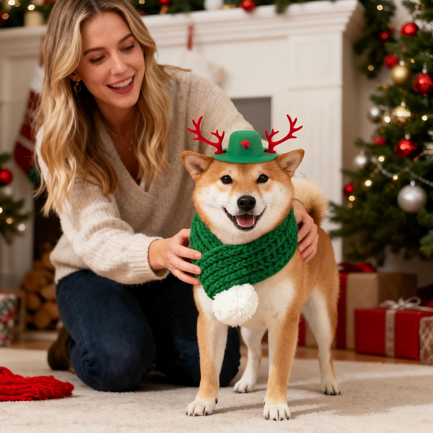 Christmas Dog Costume Green M image number 1