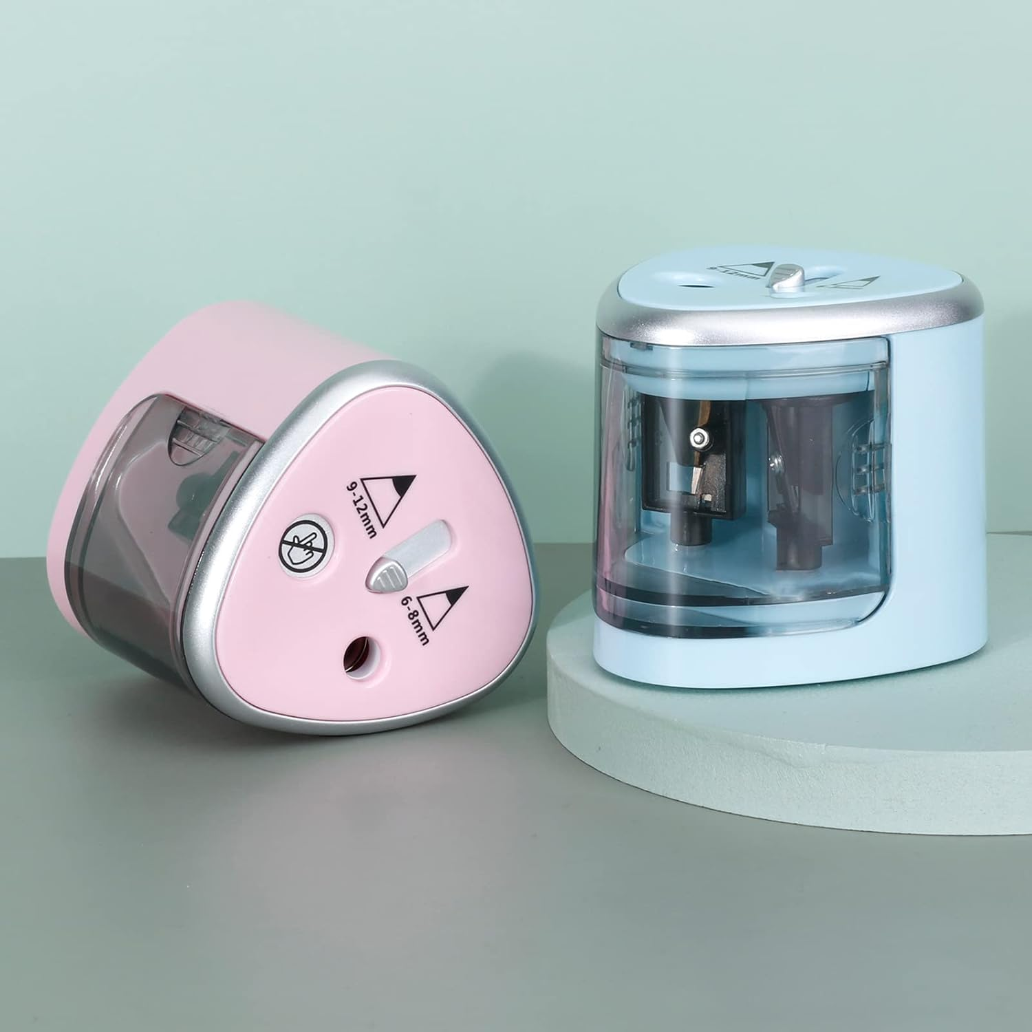 Eacam 2 Holes Electric Pencil Sharpener Multi-Functional Automatic Electric Pencil Sharpener for Home School Student, Auto Pencil Sharpener 2 Holes (6-8Mm / 9-12Mm) image number 4