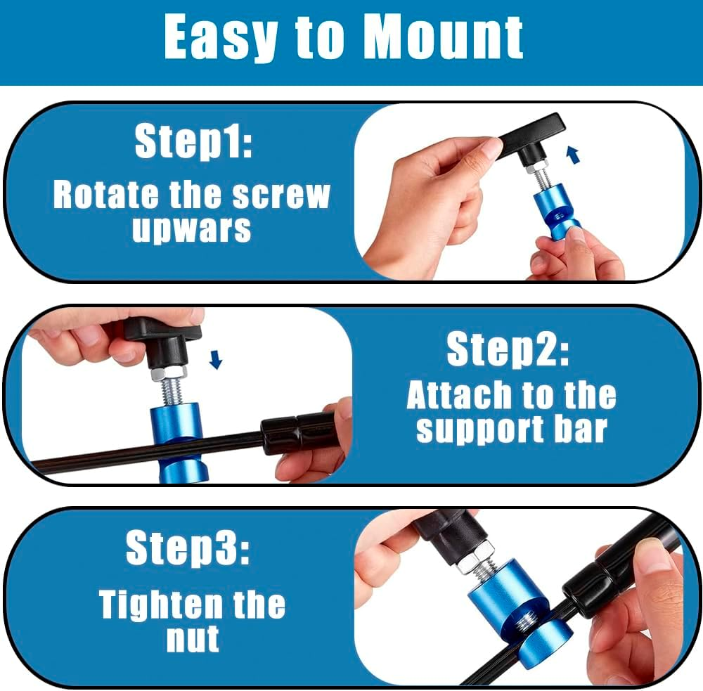 Yakamoz 2PCS Hood Prop Struts Clamp Set, Universal Car Lift Support Clamp Anti-Slip Vehicle Engine Hood Strut Clamp for Car Rod Retaining Holder Tool(Blue and Red) image number 6