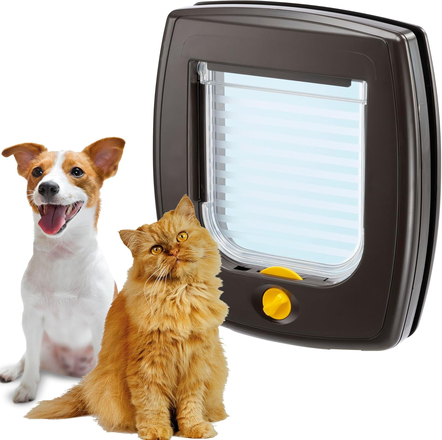 Swing 3 Cat/Small Dog Doors 4 Way Control, Brown