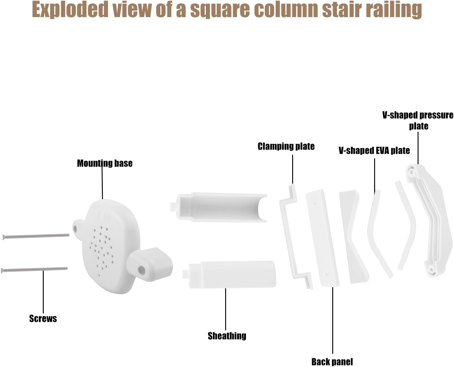 2Pcs Baby Gate Banister Adapter, Durable Stairway Gate Mounting Kit Practical Safety Stair Adapter Post Fitting Kit Suitable for Various Stair Handrails image number 4