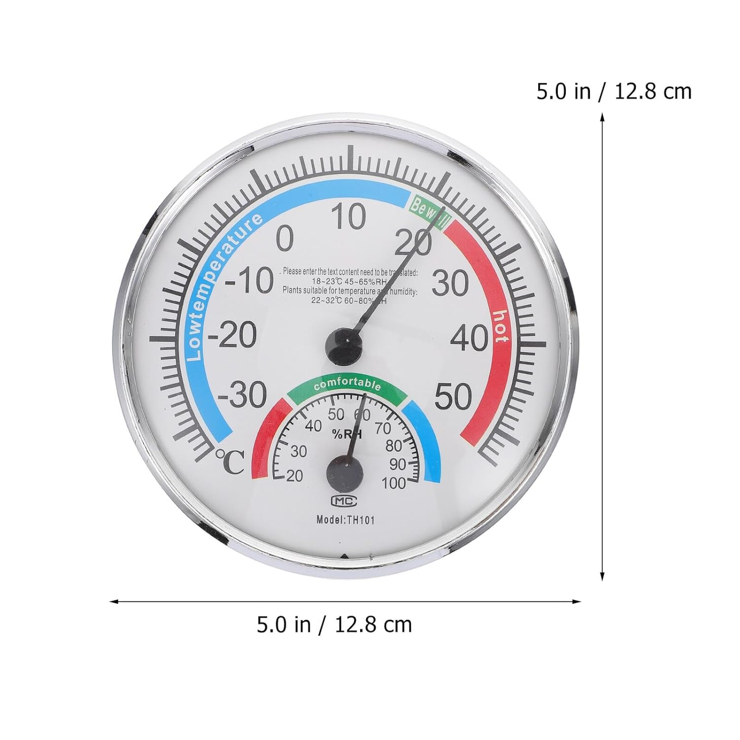 TEHAUX Professional Sauna Hygrothermograph High Precision Thermometer and Hygrometer for Indoor Outdoor Use Color-Coded Dial for Easy Reading for Sauna Patio Pool and Home Environment image number 4