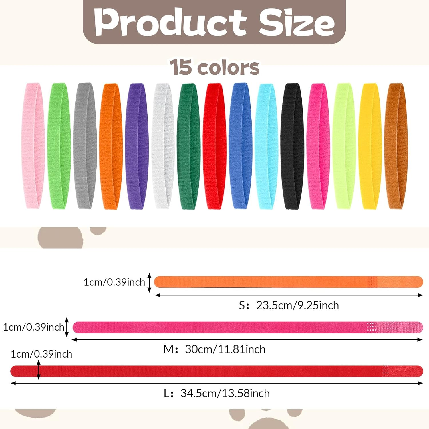 LXUEJIE 45 Pcs Puppy Whelping Collars, Newborn Pet Collar, 3 Sizes Adjustable Puppys Collars, Double-Sided Soft Adjustable ID Bands Puppy ID Collar for Newborn Pet Dog Cat 15 Colors (S/M/L image number 6
