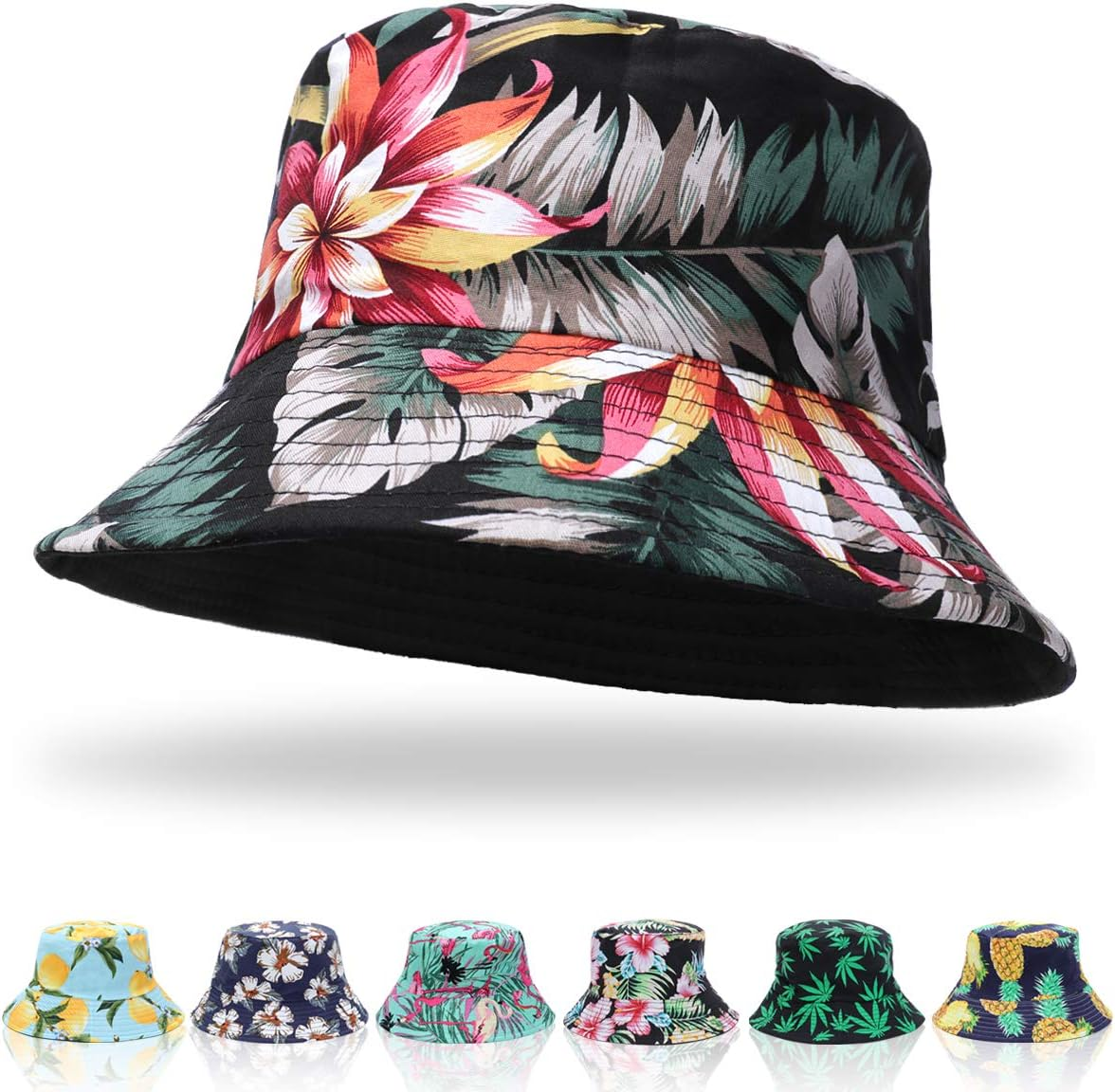 Women Bucket Hats - Summer Fisherman Hat Men Cotton Plain Bucket Hat Foldable Beach Sun Hats for Women Men, One Size