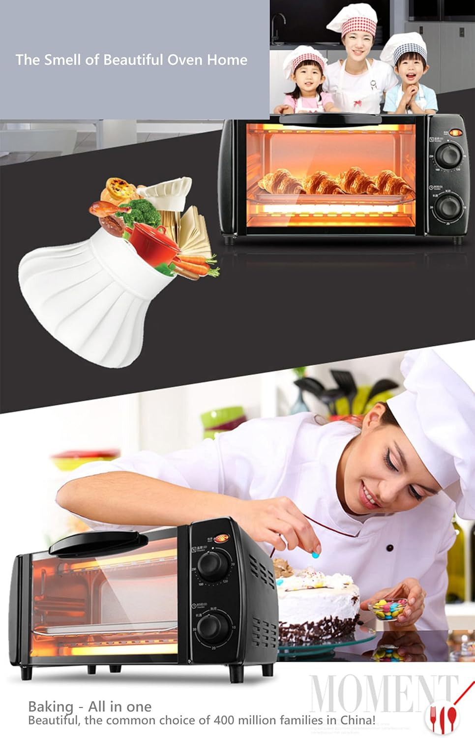 Multifunctional Kitchen Small Electric Oven Baking Cake Independent Temperature Control image number 3