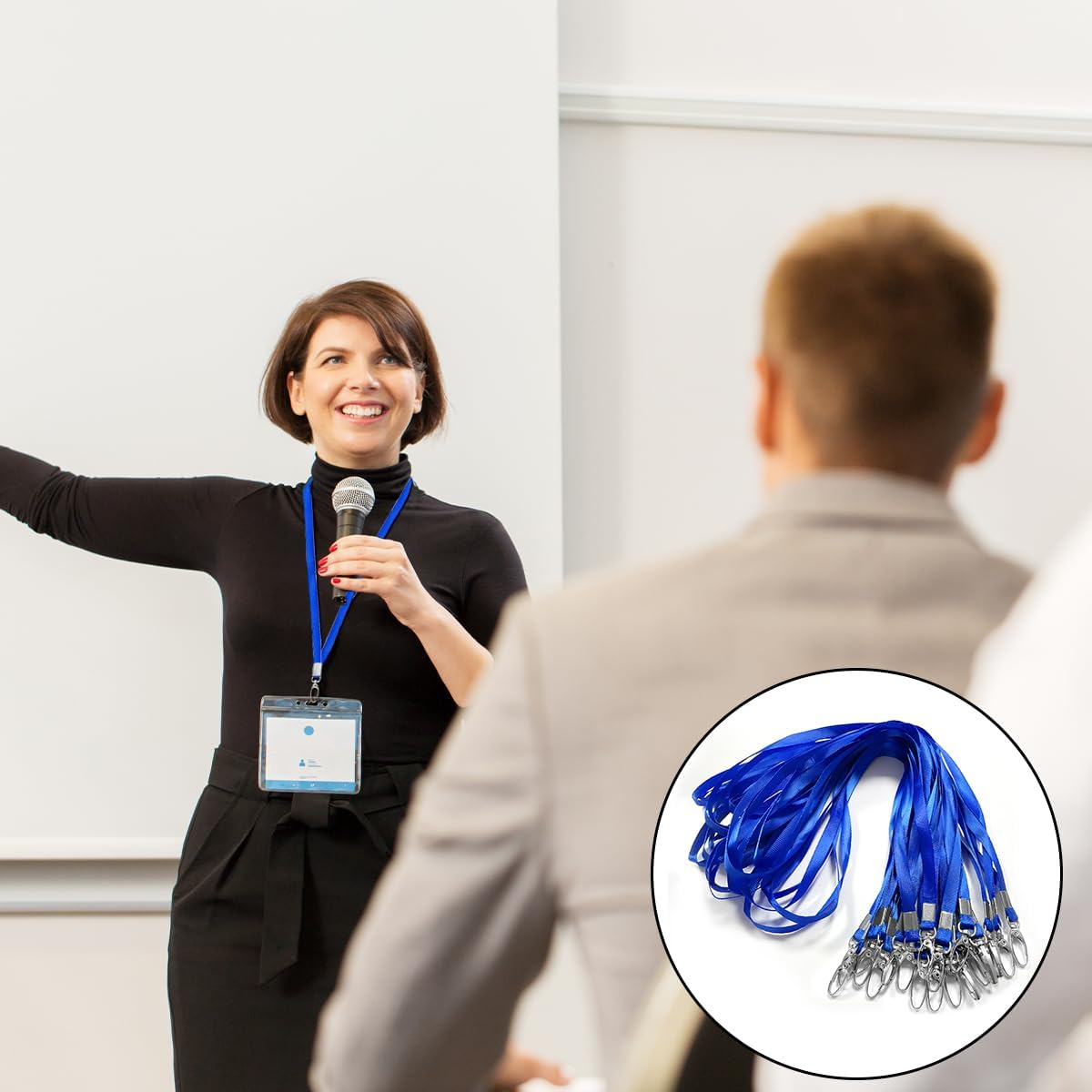 Badge Lanyards, 20PCS Durably Neck Lanyards for Ifor ID Badges, Ship Cards, Key (Blue)