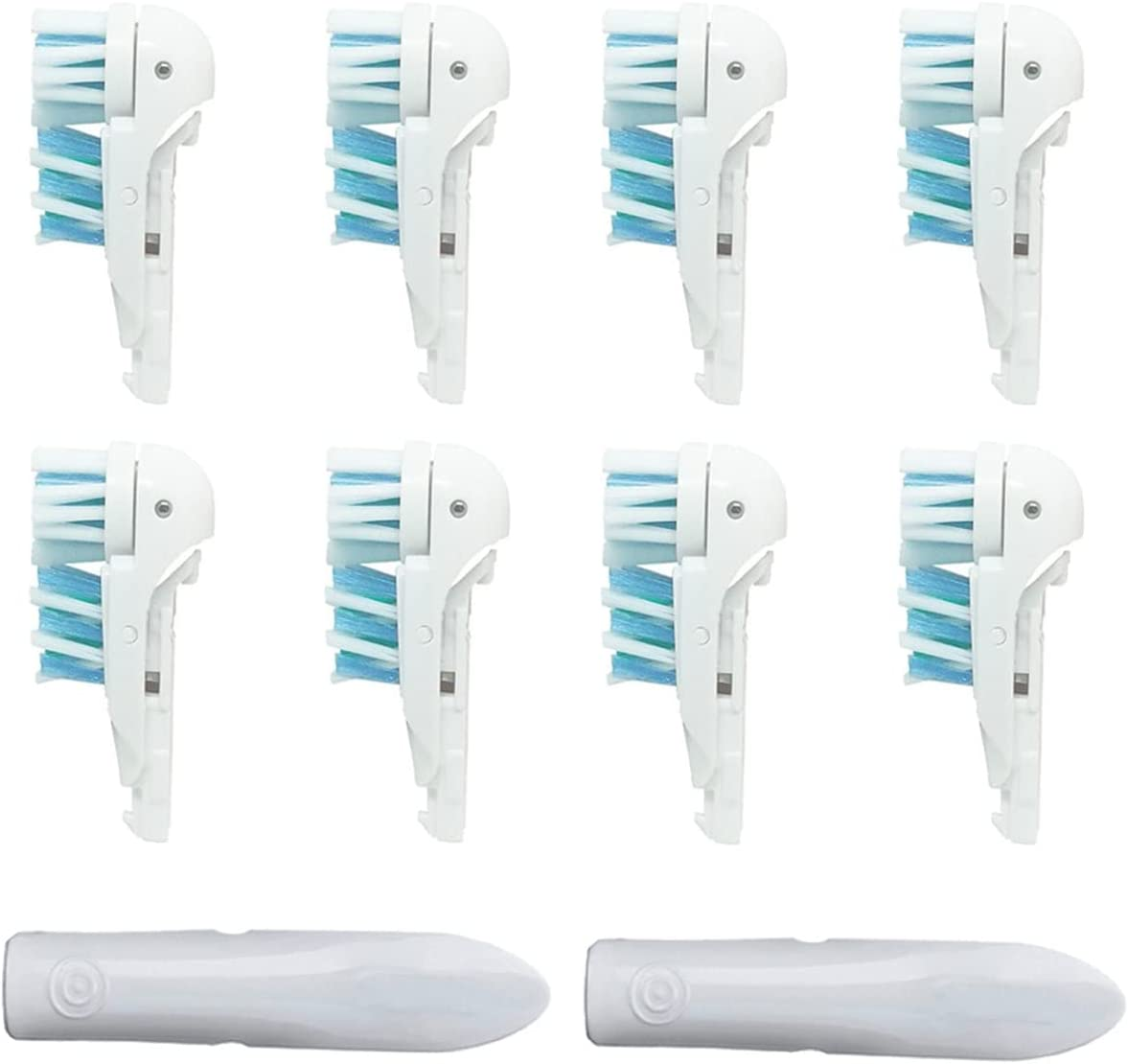 Sensitive Replacement Toothbrush Heads Compatible with Oral-B Cross Action Power 3733 4732,Rotating Powerhead and Crisscross Bristles 8 Pack (White, M) image number 2