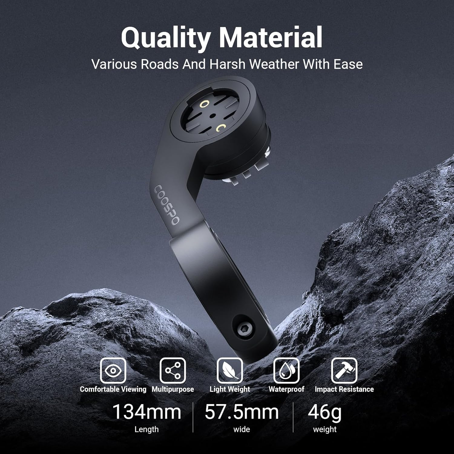 COOSPO Bike Computer Out Front Mount MT5S, Compatible with Garmin and Gopro, Bike Computer Mount Adapter for Handlebar 25.4Mm/31.8Mm image number 2