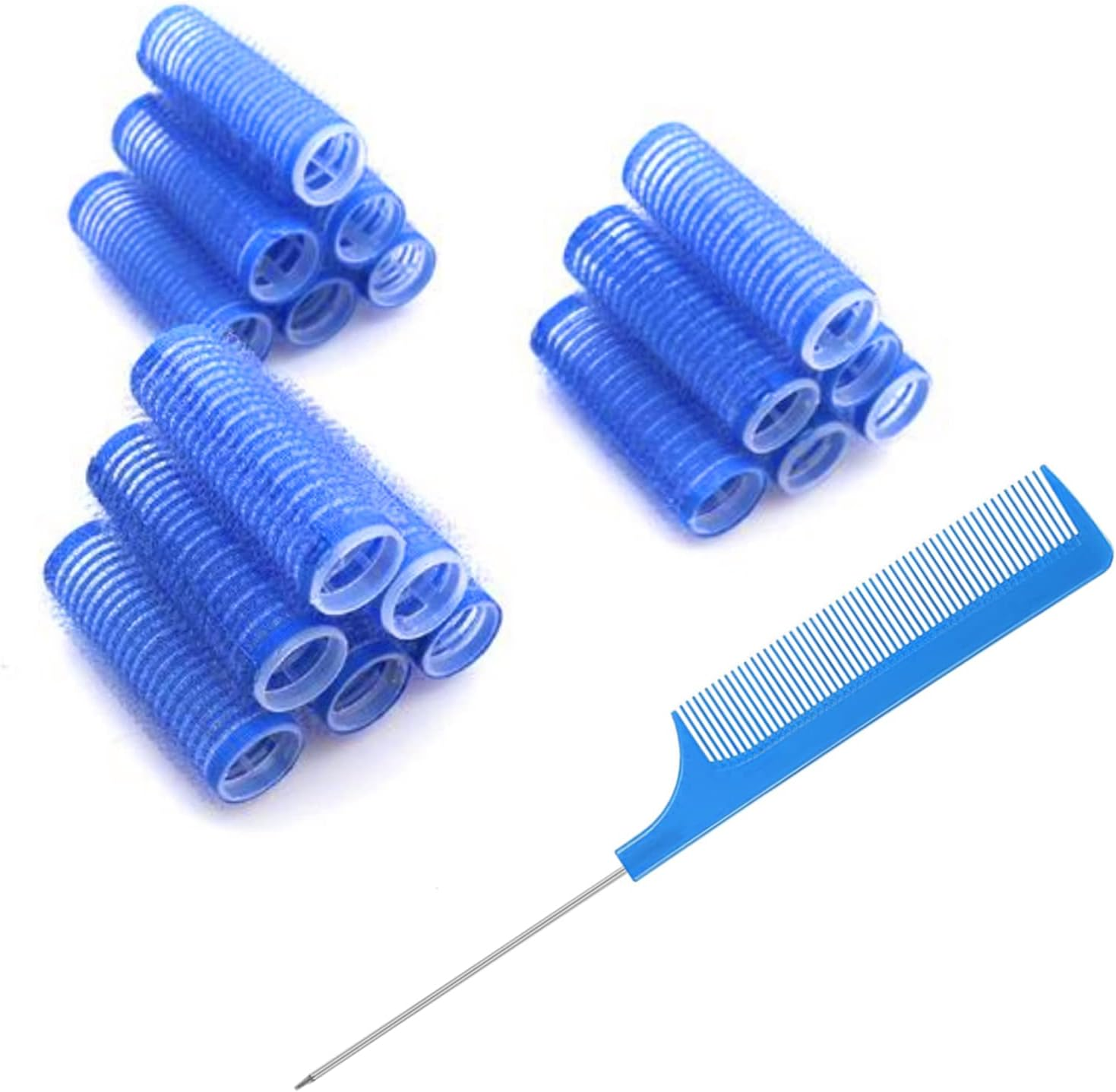 36PCS Self Grip Small Hair Curlers Heatless Roller Hair Curlers Pro Salon Hairdressing Curler DIY Curly Hairstyle Hair Rollers Tools Rat Tail Comb for Women Medium Short Hair(0.8 X 2.4 Inch)