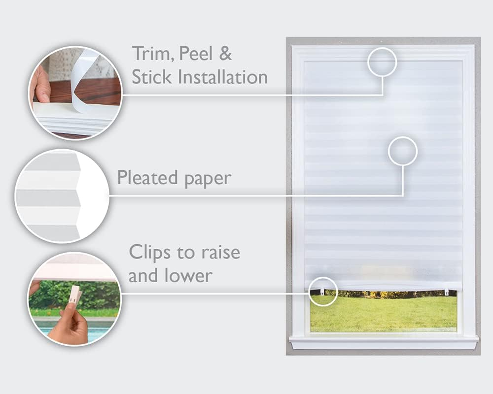 Redi Shade 1616204 Original Light Filtering Pleated Paper White, 36&rdquo; X 72&rdquo;, 6-Pack image number 2