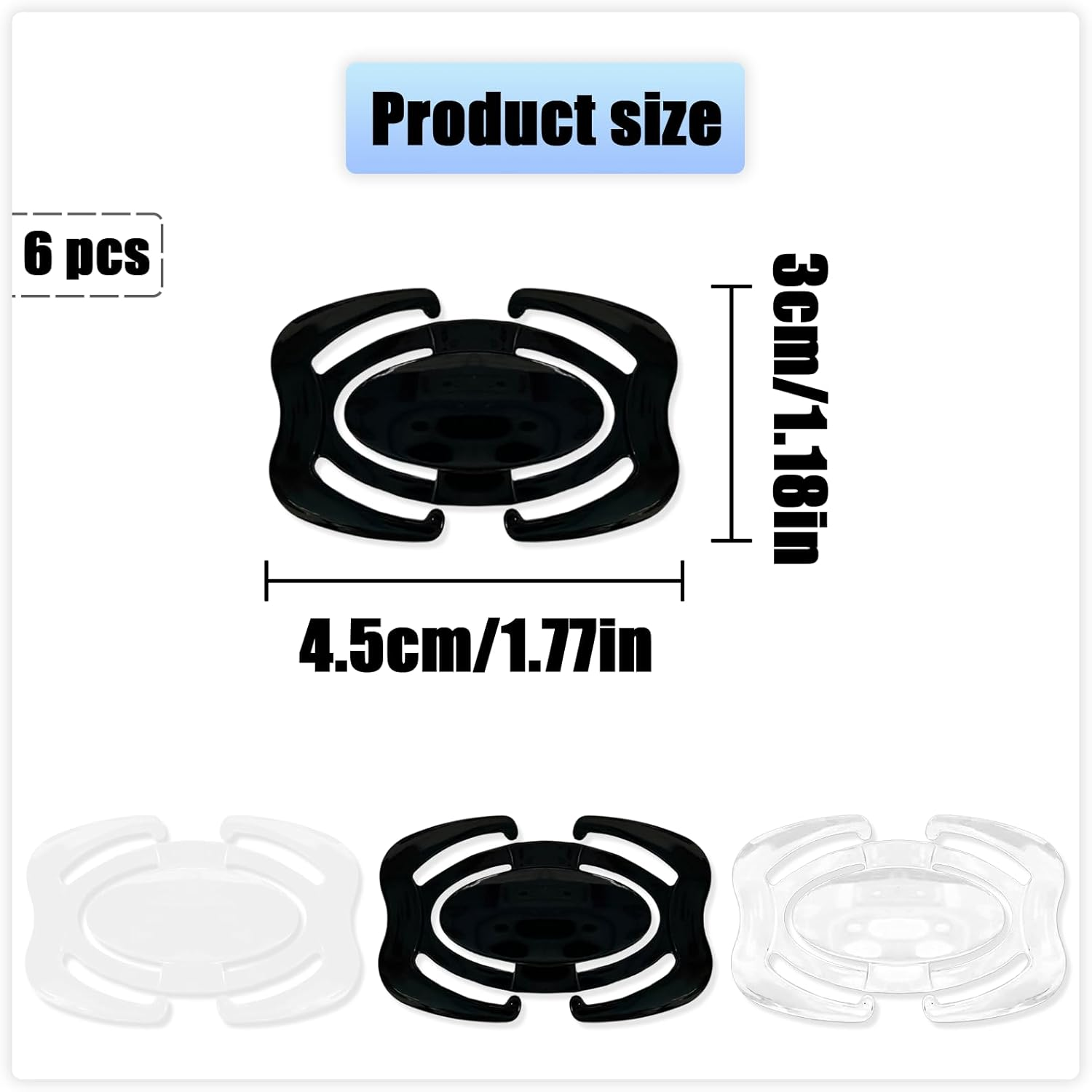 TEAONE Conceal Strap Clips, 6 PCS Cleavage Clips for Tank Tops, Dresses to Hide Straps (3 Colors)