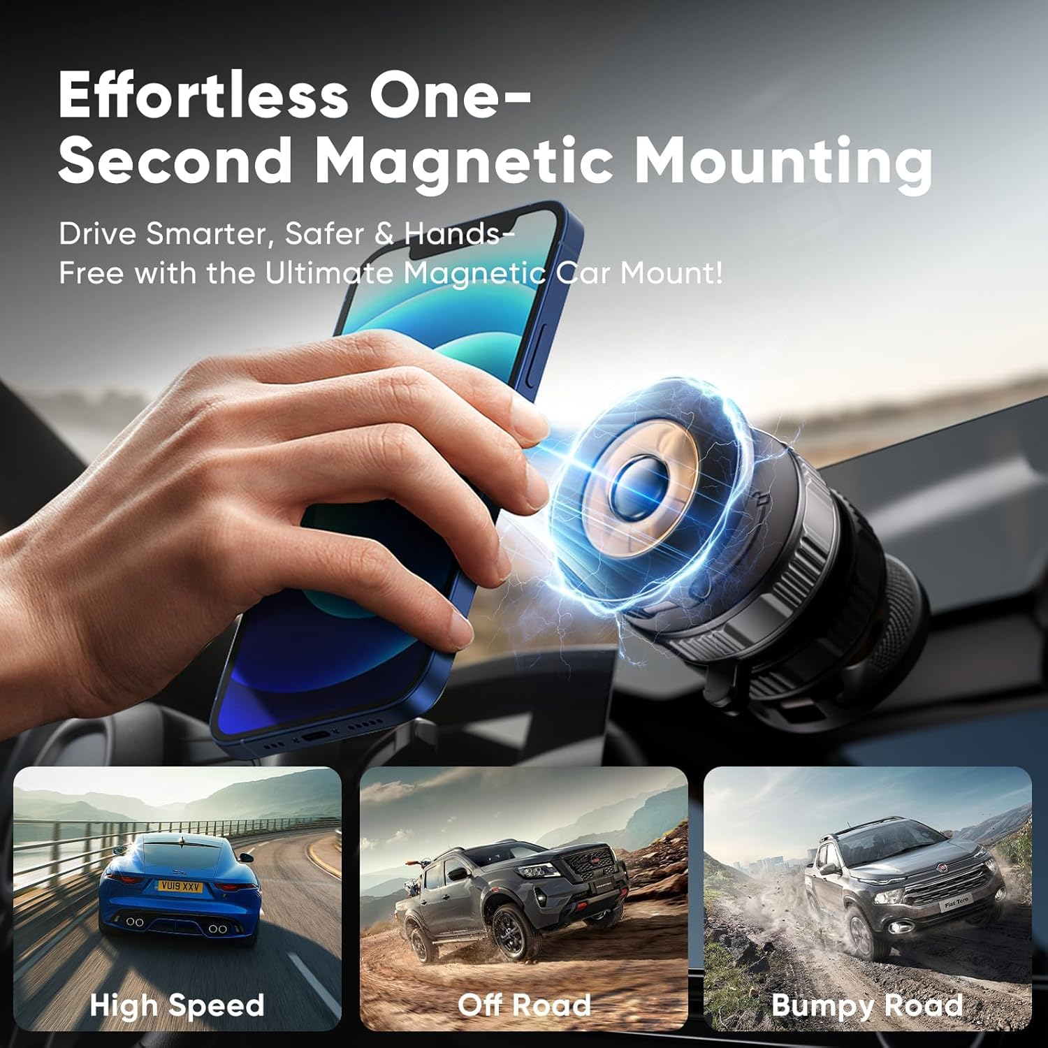 Magnetic Phone Holder for Car [120+ LB Strongest Suction & 2800Gf Strongest Magnetic] 360&deg; Adjustable Car Phone Holder for Magsafe Phone Holders for Your Car for Iphone 17 Pro Max 16 15 14 13 12 Plus image number 1