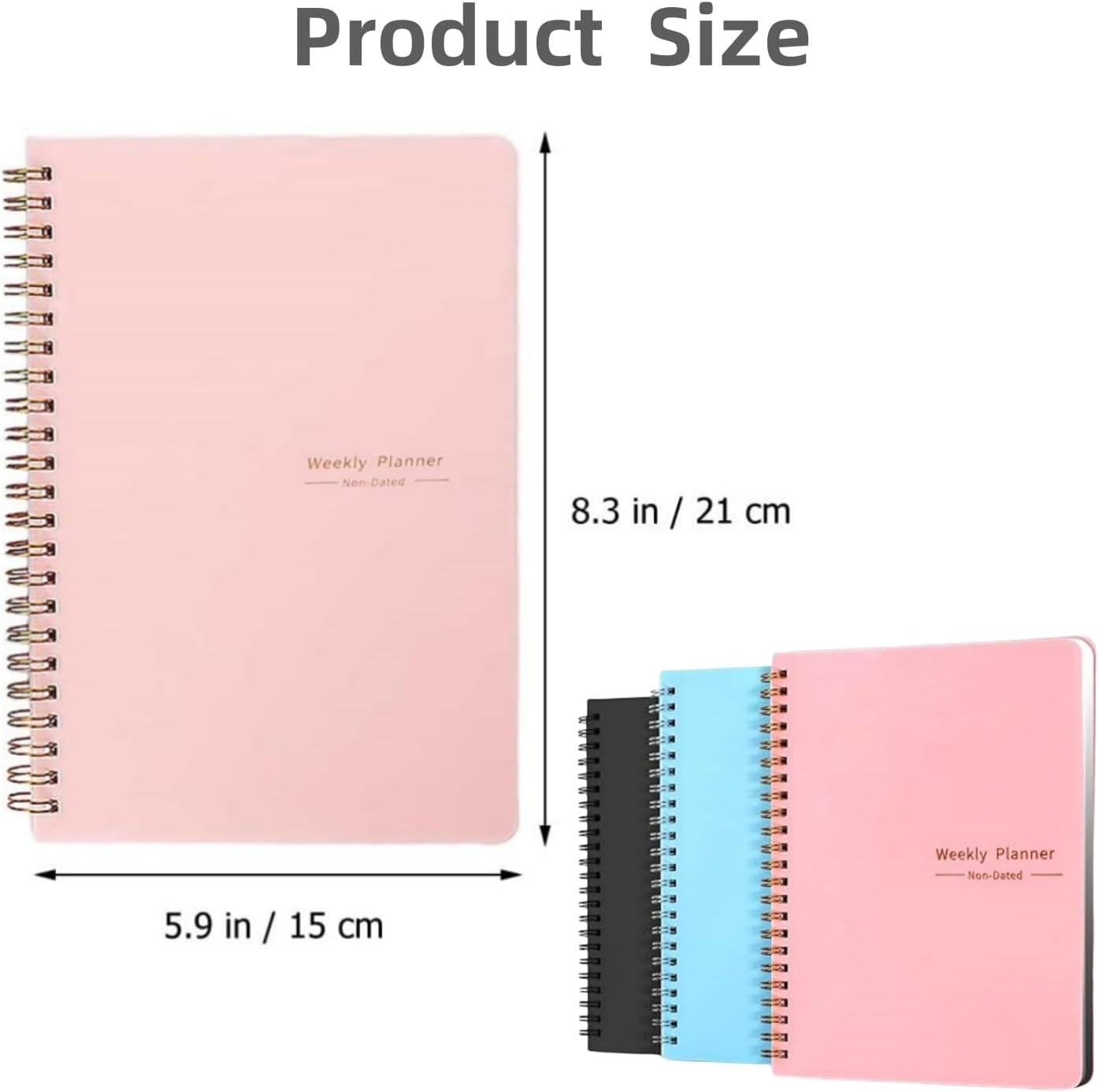 MEZOKUCEL Weekly Planner Notebook 52 Weeks Undated for Students, Work & Fitness A5 Productivity Organizer with To-Do Lists & Checklists 52 Pages for Time Management & Goal Tracking (Blue) image number 5