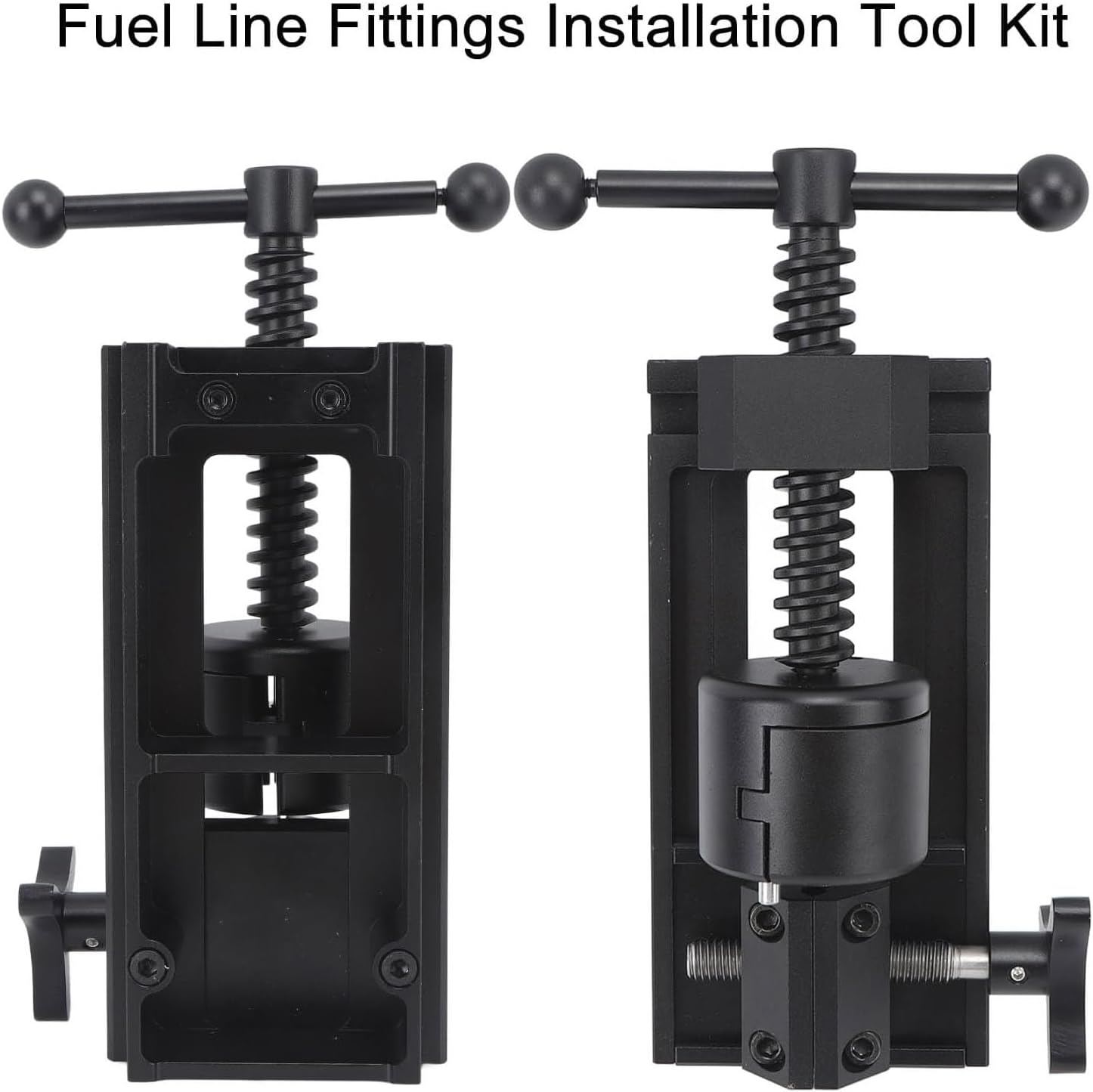 Fuel Line Fittings Installation Tool Kit, Aluminum Alloy Flexible Fuel Hose Fitting Tool with 5 Fuel Line Pipe Bracket for 4AN 6AN 8AN 10AN 12AN Connector, Black image number 1