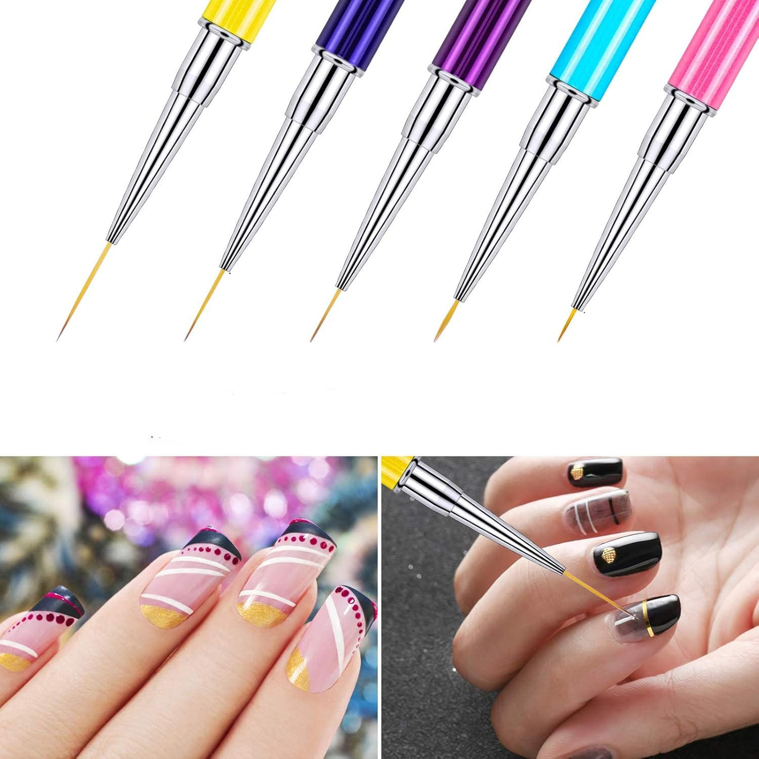 1 Set 3D Nails Arts Brushes Set Liner Brush Painting Brush Drawing Pen image number 3