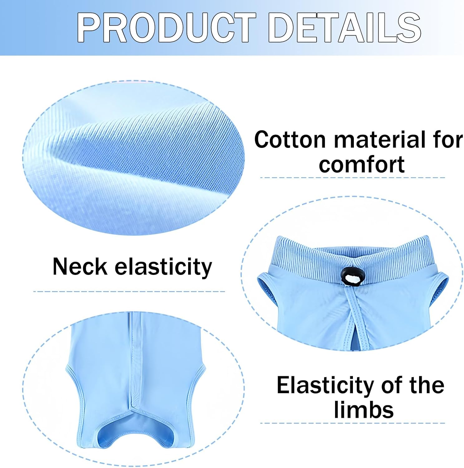 Cat Bodysuit after Surgery Body for Cats Clothing Anti-Licking for Abdominal Wounds Soft Blue M Code Number after Surgery Wear E-Collar Alternative for Cat, Abdominal Wounds or Skin Diseases image number 5