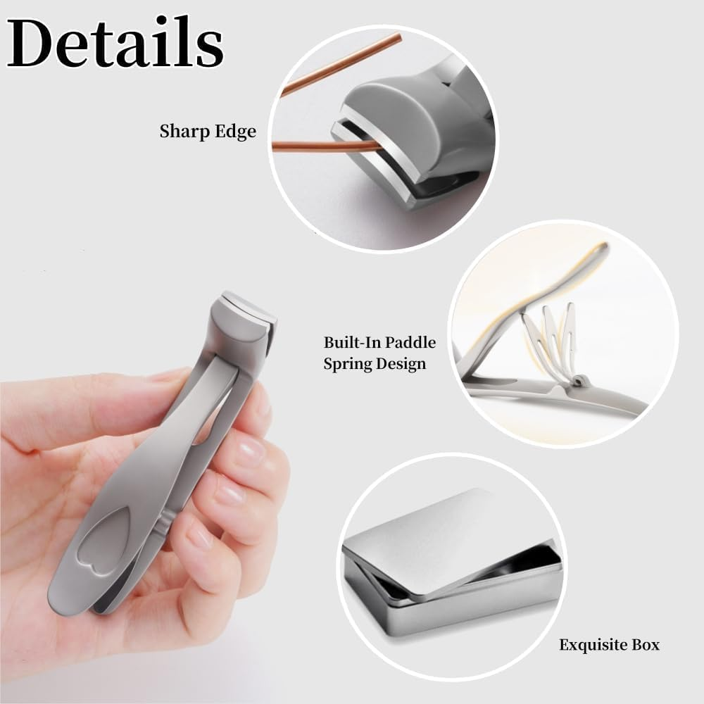 Sherum Clipmaster Pro,Cumuul Clipmaster Pro,Sherum Nail Clipper,Dotmalls Cumuul Clipmaster Pro Ergonomic Angled Head Senior Toenail Clipper, Large Angled Head Toenail Clippers Wide Opening (Silver) image number 2