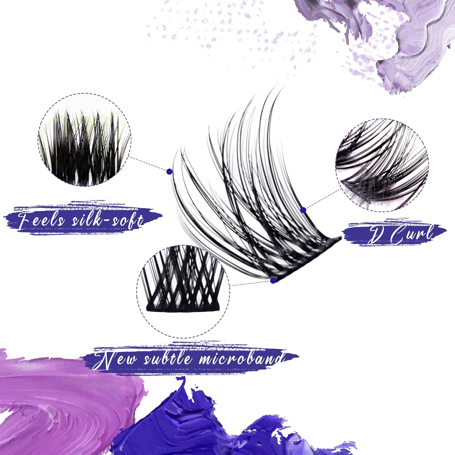 Upgraded,Wispy Lash Clusters 14Mm D Curl Only,Eyelash Clusters Natural,Ultra-Soft Individual Lashes,Empowered by New Softening Factor.No Plastic Feel,New Comfort - Starry Style - New, D Curl, Sunrise image number 3