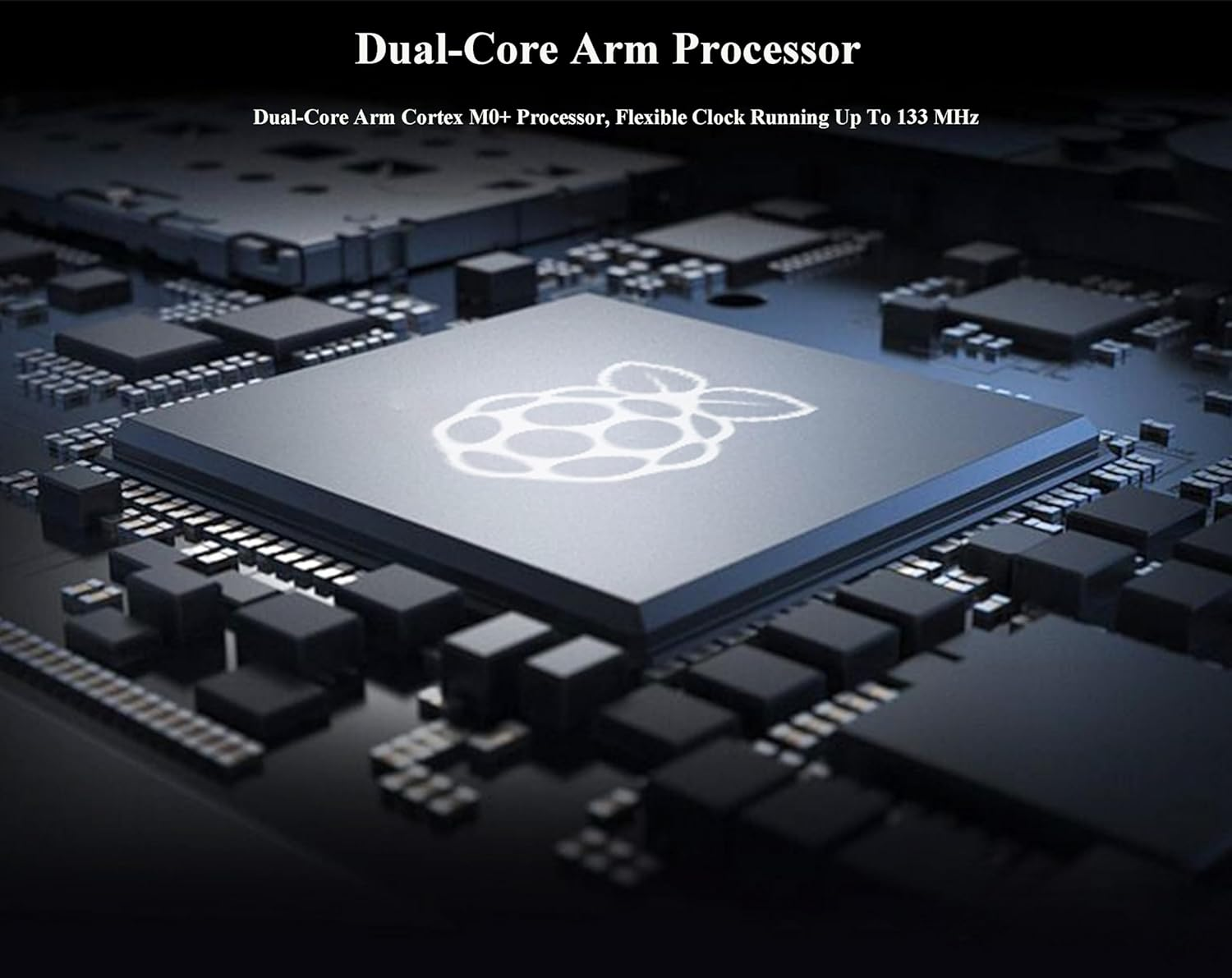 Pi Pico Microcontroller Development Board with Pre-Soldered Header, Based on Official RP2040 Chip, Dual-Core ARM Cortex M0+ Processor up to 133 Mhz, 26X Multi-Function GPIO Pins