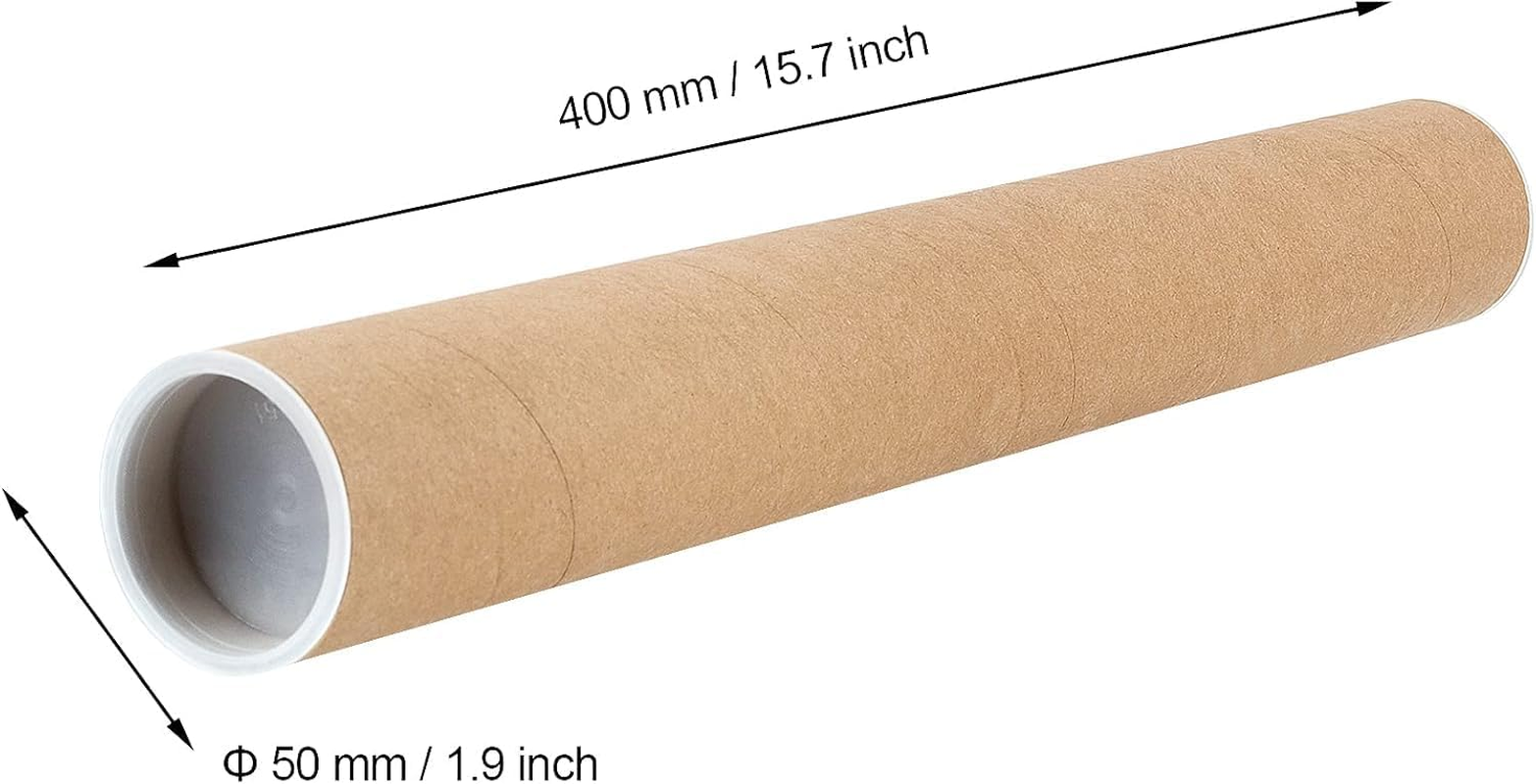 1Pc Cardboard Poster Tube for Mailing Tube Mailer,Kraft Mailing Tube with Cap,Mailing Tube with Plastic Cap,Round Cardboard Postal Tube with Cap image number 2