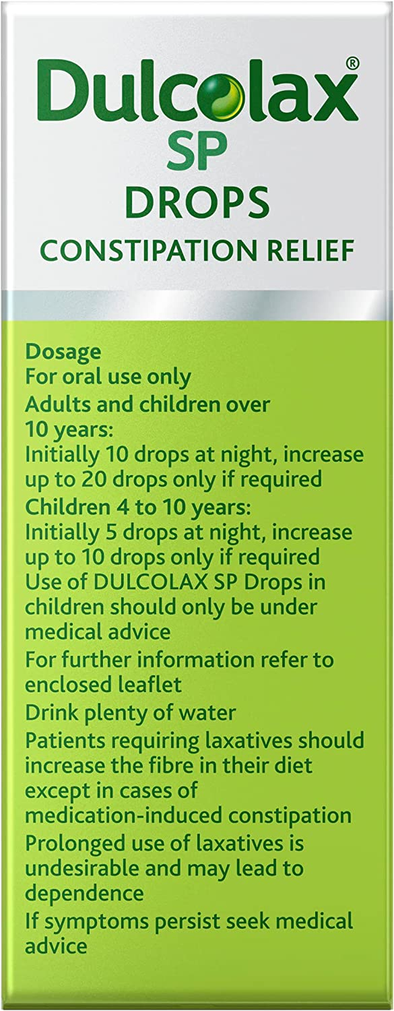 Dulcolax SP Drops - Constipation Relief - 2-Way Action to Stimulate Bowels and Soften Stools - Dropper Incl., 30Ml image number 2