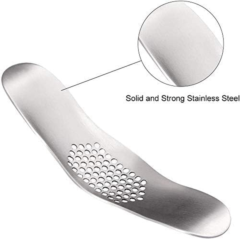 2 Pcs Garlic Presses Stainless Steel Garlic Crusher Household Garlic Mincer Device Garlic Crusher Mince Ergonomic Heavy Duty Kitchen Cooking Gadget Garlic Press Rocker for Picnic Camping Cafeteria image number 2
