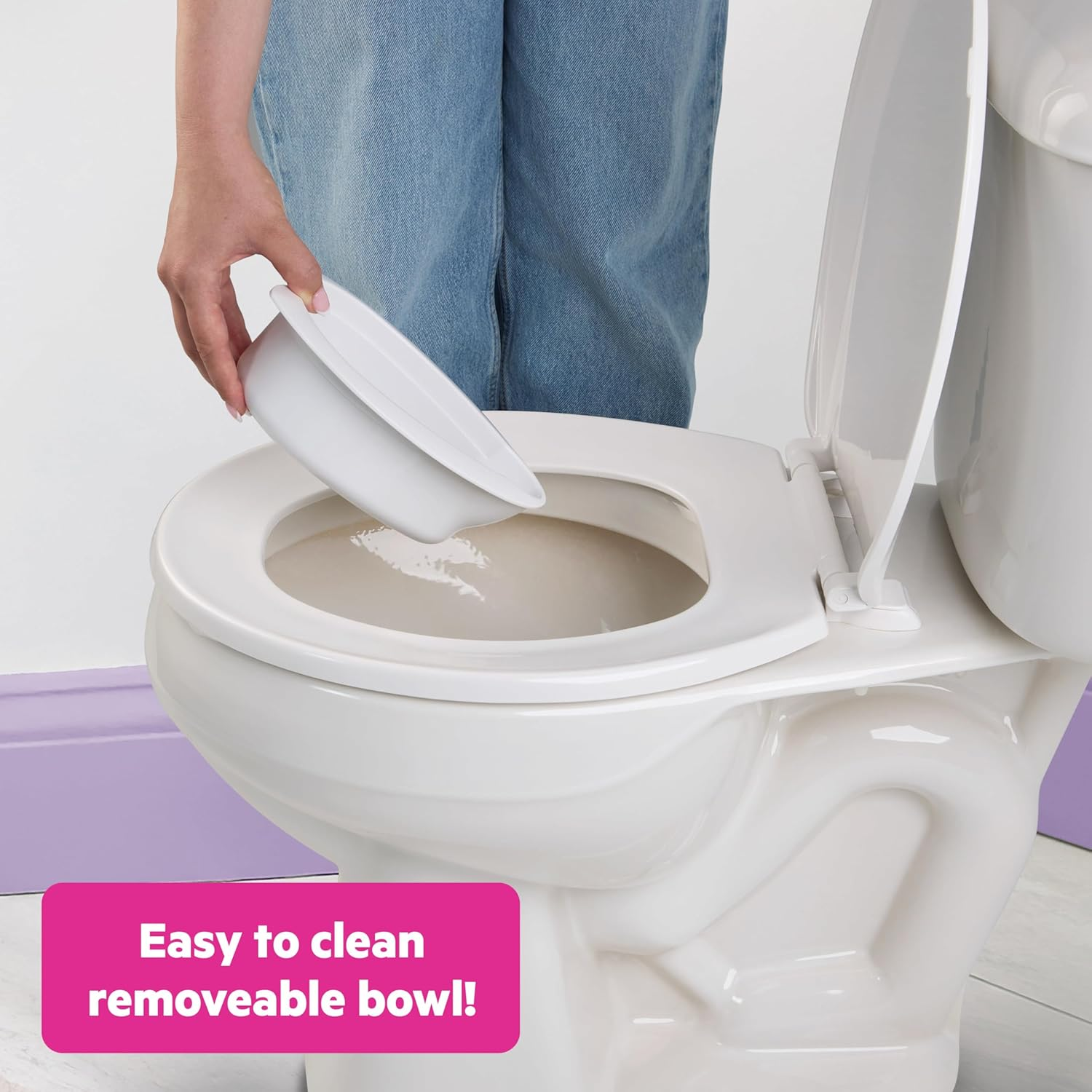 Disney Baby Minnie Mouse My Size Potty 2-In-1 System, Lifelike Flushing Sounds and Cheers, for Ages 18 Months, up to 50 Pounds, Pink image number 5