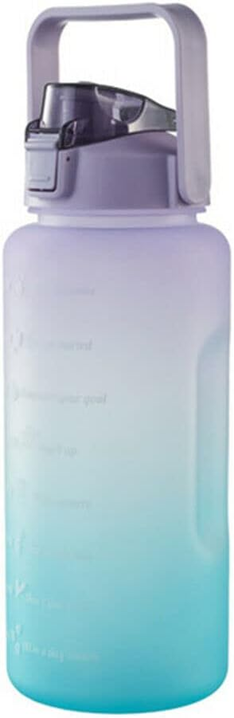 2L Sports Water Bottle Large Capacity Straw Time Motivational Fitness Jugs (Pink)