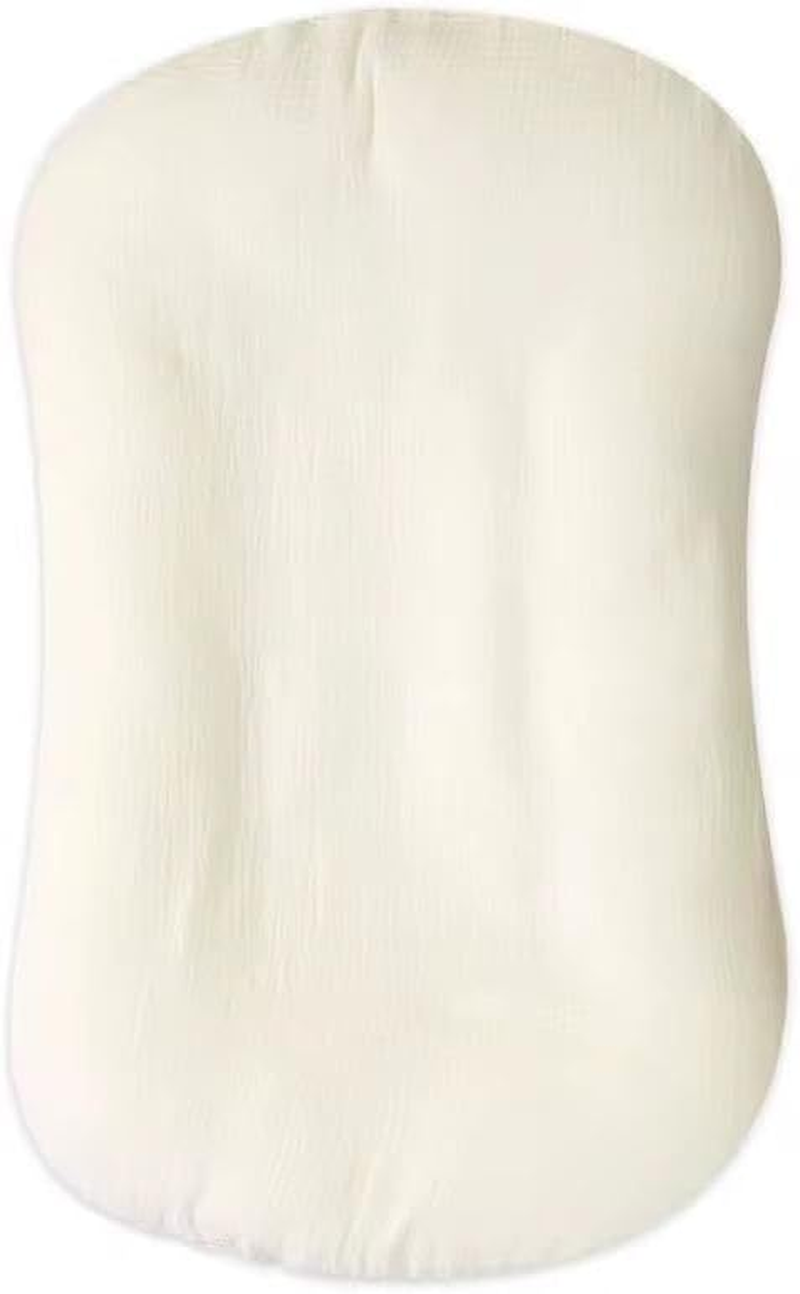 Baby Lounger and Cover(Free Cover). HNPP Nude Pink Lounger and Cream Gauze Cotton Cover. (Cream) image number 4