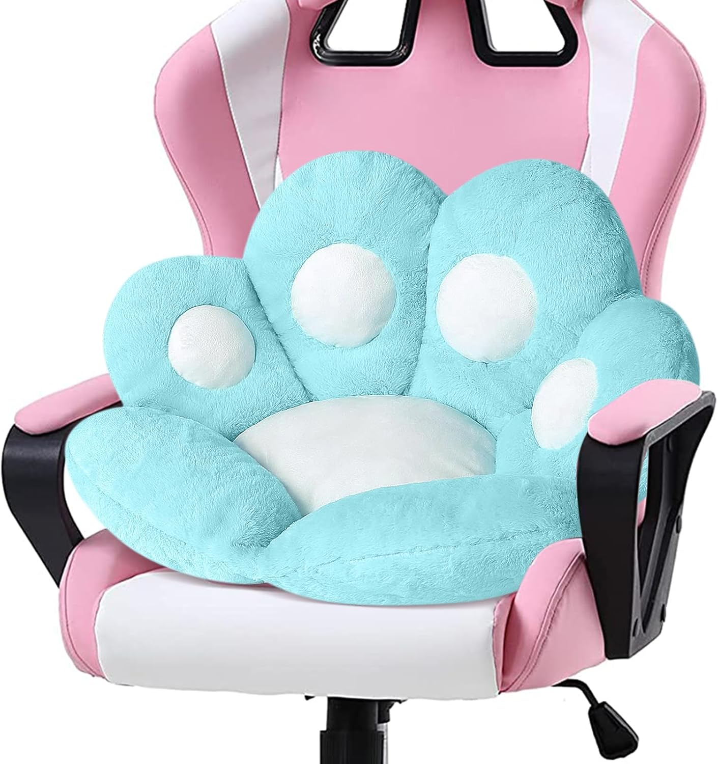 Ditucu Cat Paw Cushion Kawaii Chair Cushions 27.5 X 23.6 Inch Cute Stuff Seat Pad Comfy Lazy Sofa Office Floor Pillow for Gaming Chairs Room Decor Grey