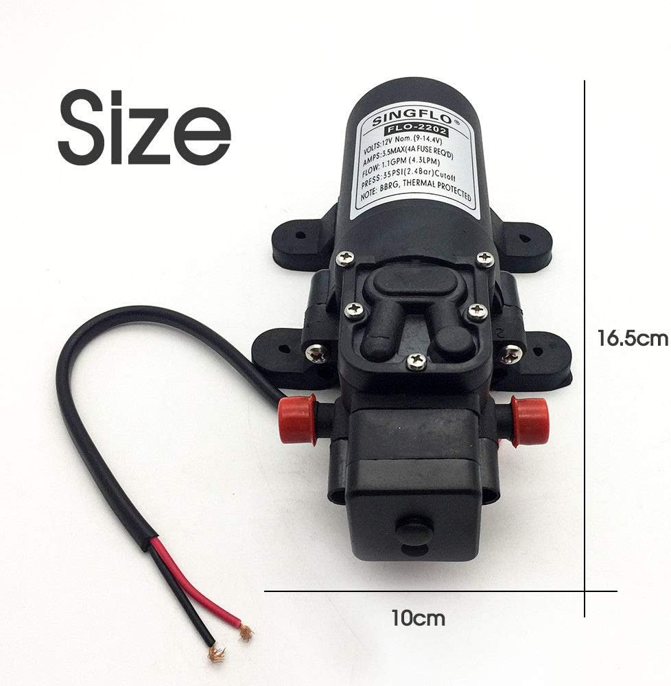 12V 4.3Lpm 42W Self Priming Water Pump High Pressure Caravan Camping Boat Marine Home Garden