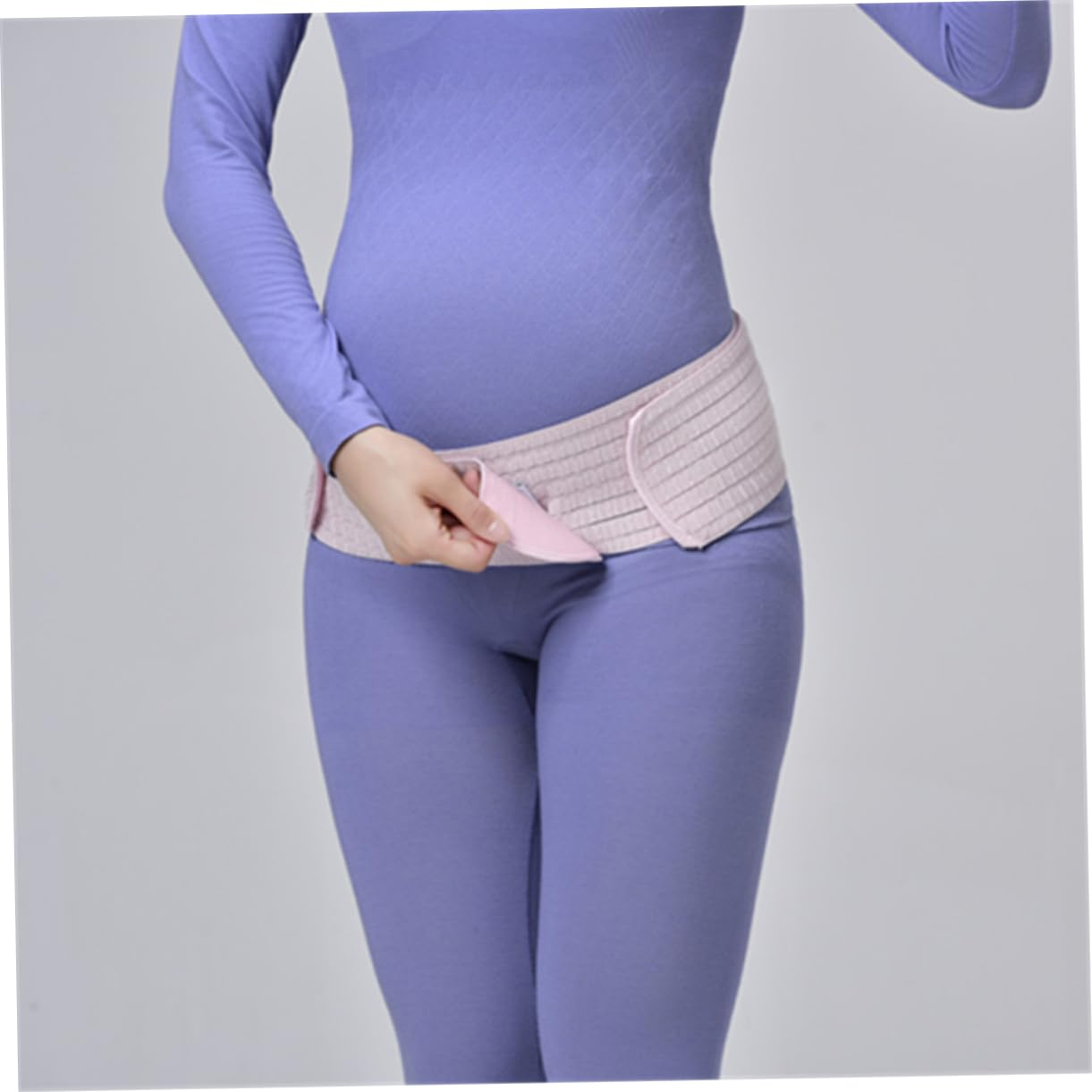 Healvian Pregnant Women Breathable Abdominal Support Belt Dual Purpose Postpartum Pelvic Band Adjustable Waist Care for Expecting Mothers (Pink One Size) image number 2