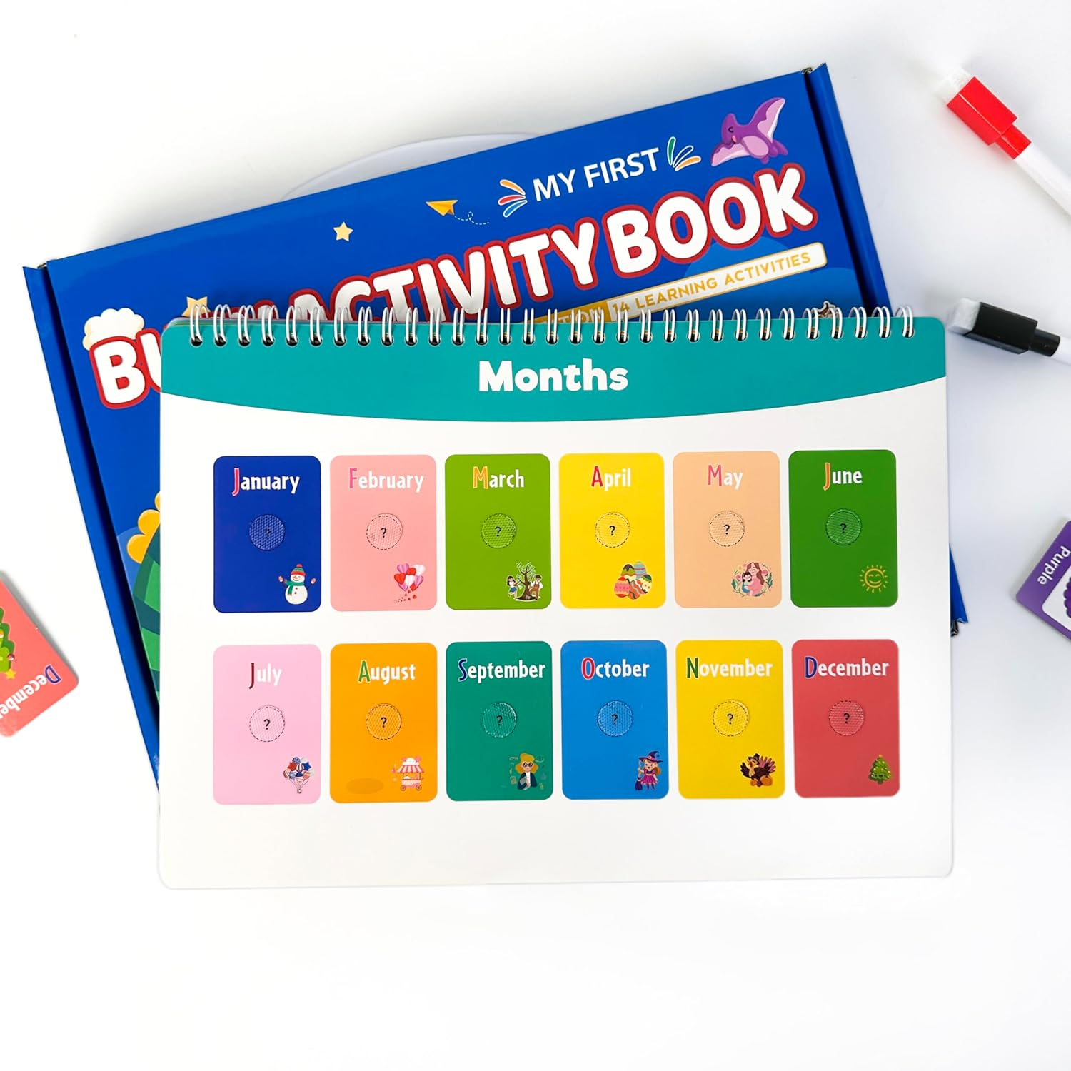 Montessori Busy Activity Book for Toddlers &ndash; 14 Educational Learning Activities with Matching, Tracing, and Coloring &ndash; Early Learning Toy for Ages 2-6 image number 5