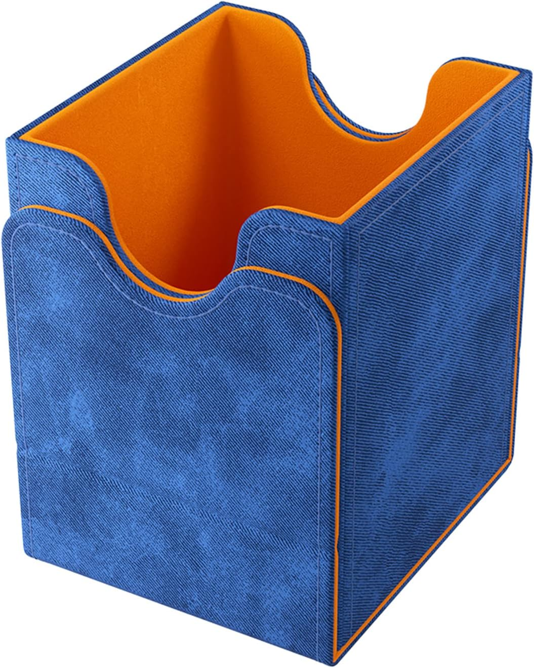 Gamegenic Squire 100+ XL Convertible Deck Box EXCLUSIVE LINE | Card Storage Box | Removable Cover Clips | Holds 100 Double-Sleeved Cards in Extra Thick Inner Card Sleeves | Blue/Orange Color | Made By - Blue image number 6