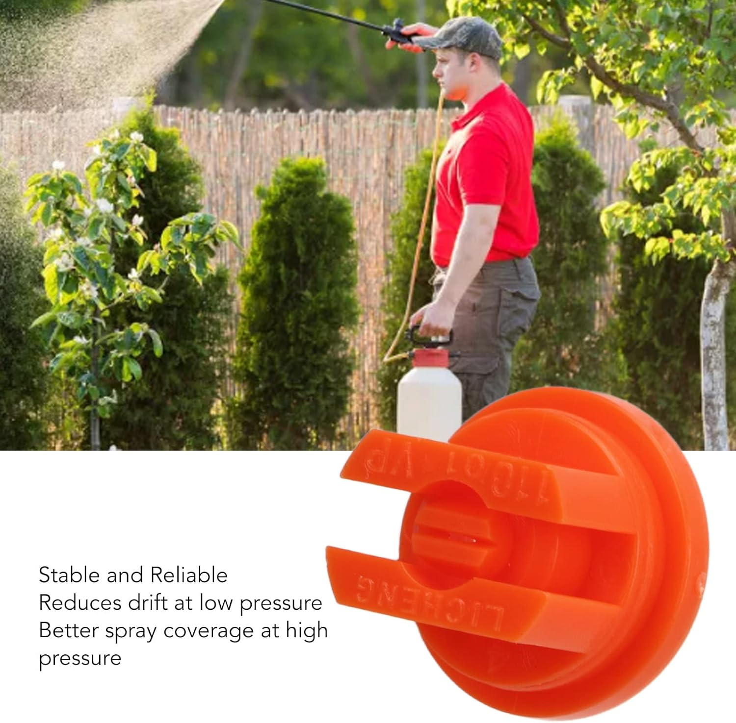 20Pcs Flat Fan Spray Tip, 110 Degree Plastic Broadcast Spray Nozzle for Industrial Agricultural, Landscaping, Cooling, Cleaner, Weed Killing Applications (Orange) image number 3