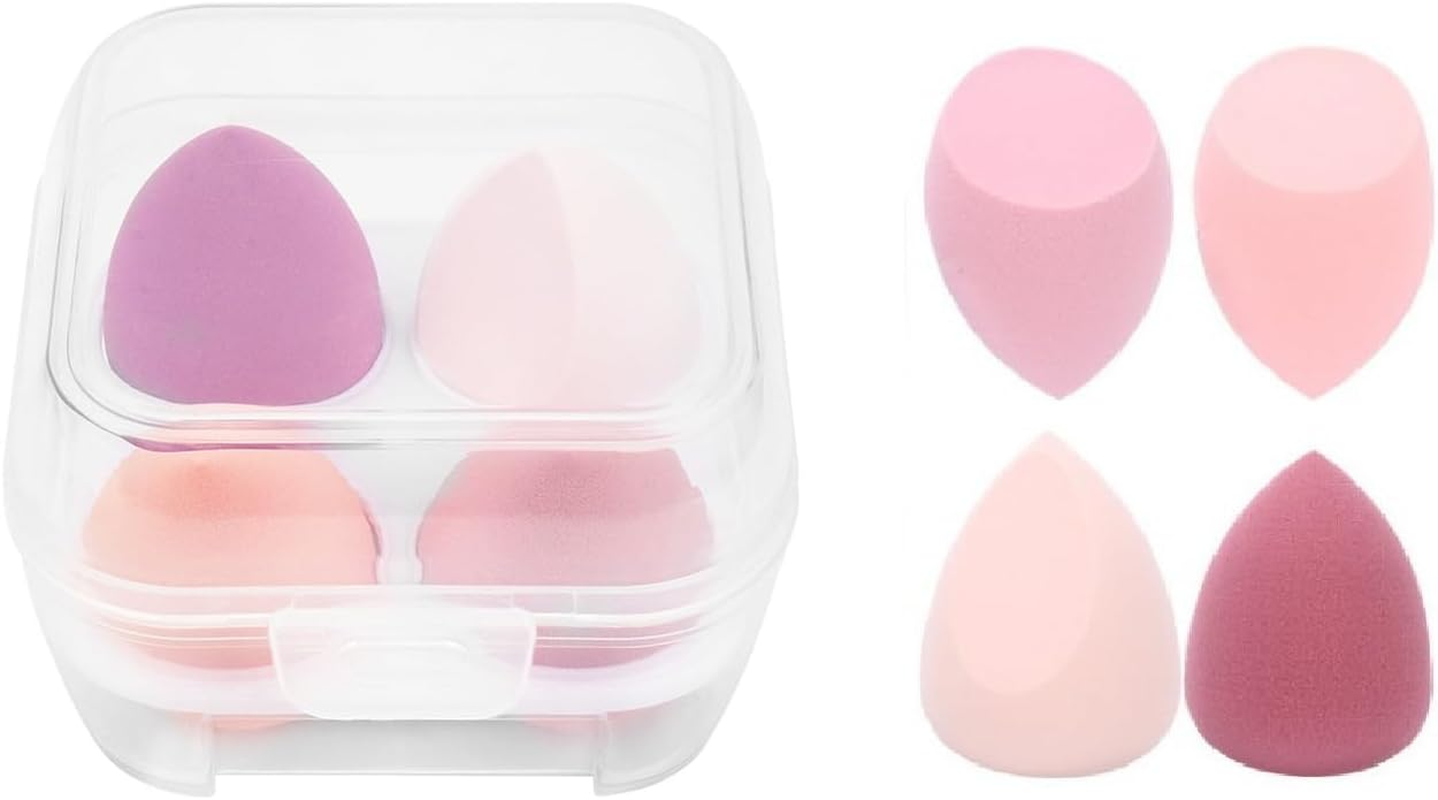 HIGHROCK 4Pcs Makeup Sponge, Beauty Sponge for Foundation with 1 Egg Case (Pink) image number 4