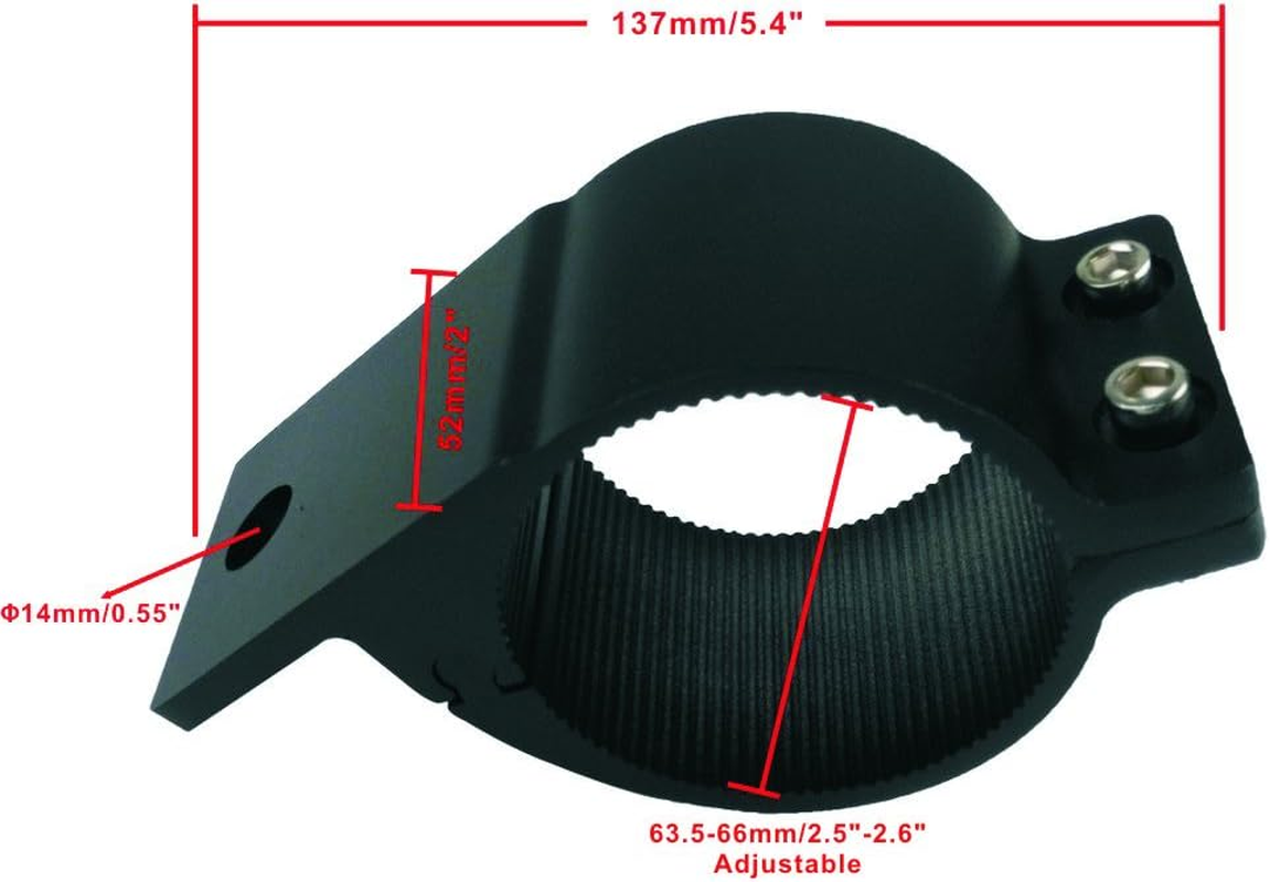 Audak 1 Pair 2.5 Inch Aluminum Mounting Bracket Tube Clamp for Bullbar Roof Rack Roll Cage (63.5-66Mm/2.5-2.6 Inch Adjustable)
