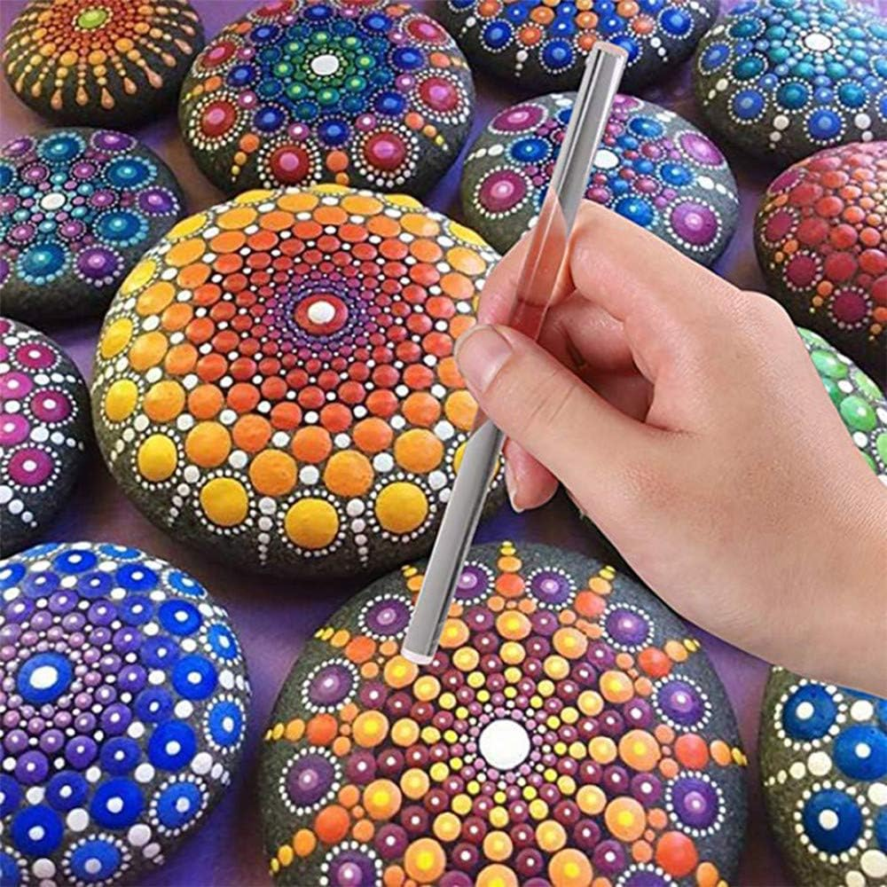 13 Pcs Mandala Art Dotting Tools, Rock Painting Kit Mandala Ball Stylus Dotting Tools Nail Art Pens Acrylic Rods for DIY Stone Drawing Polymer Clay Pottery Craft image number 5