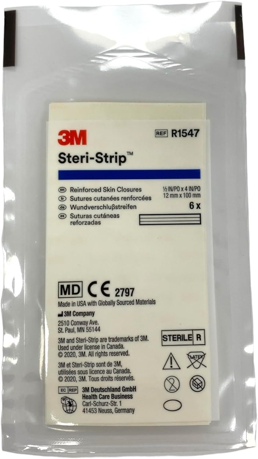 3M Steri-Strip Reinforced Skin Closures - 1/2" X 4" - 10 Pack of 6 Strip Envelope (60 Strips) image number 1