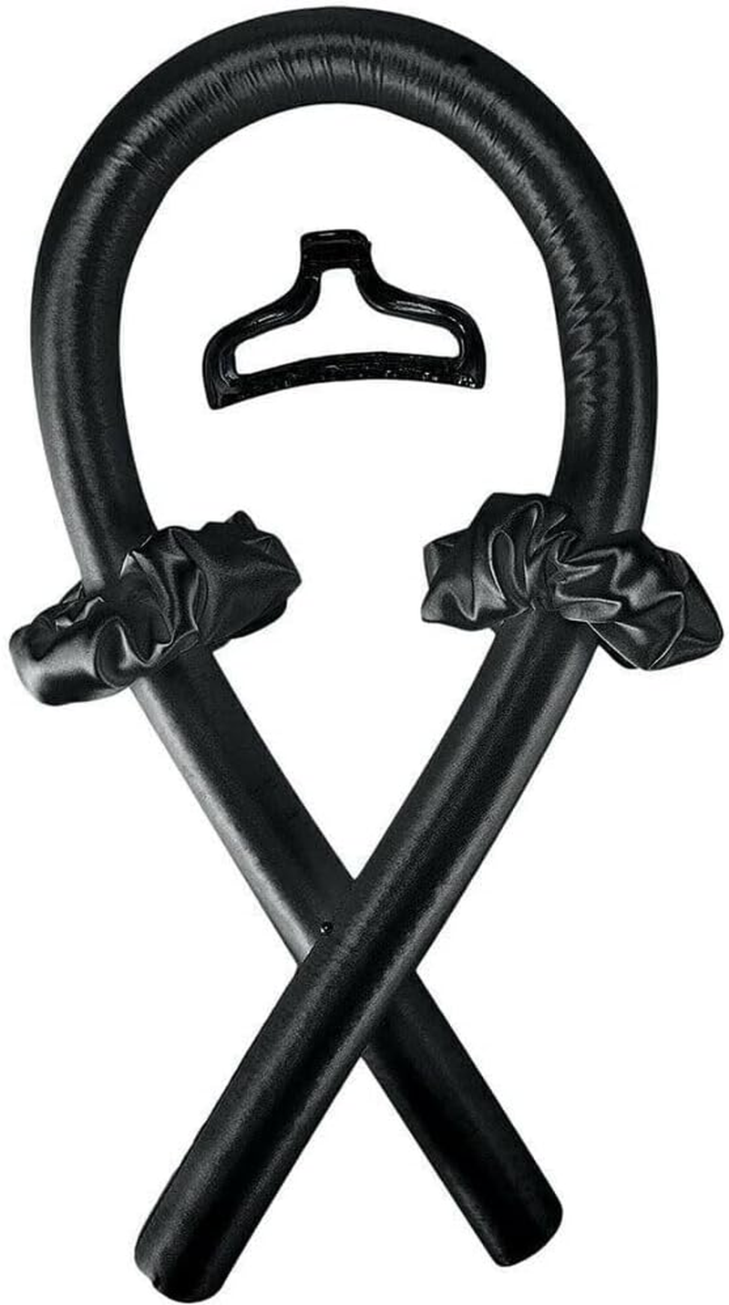 Tootoo Heatless Curling Rod Silk Curling Ribbon Hair Rollers Lazy Curler Sets Headband (4PCS/ Set Black, One Size)